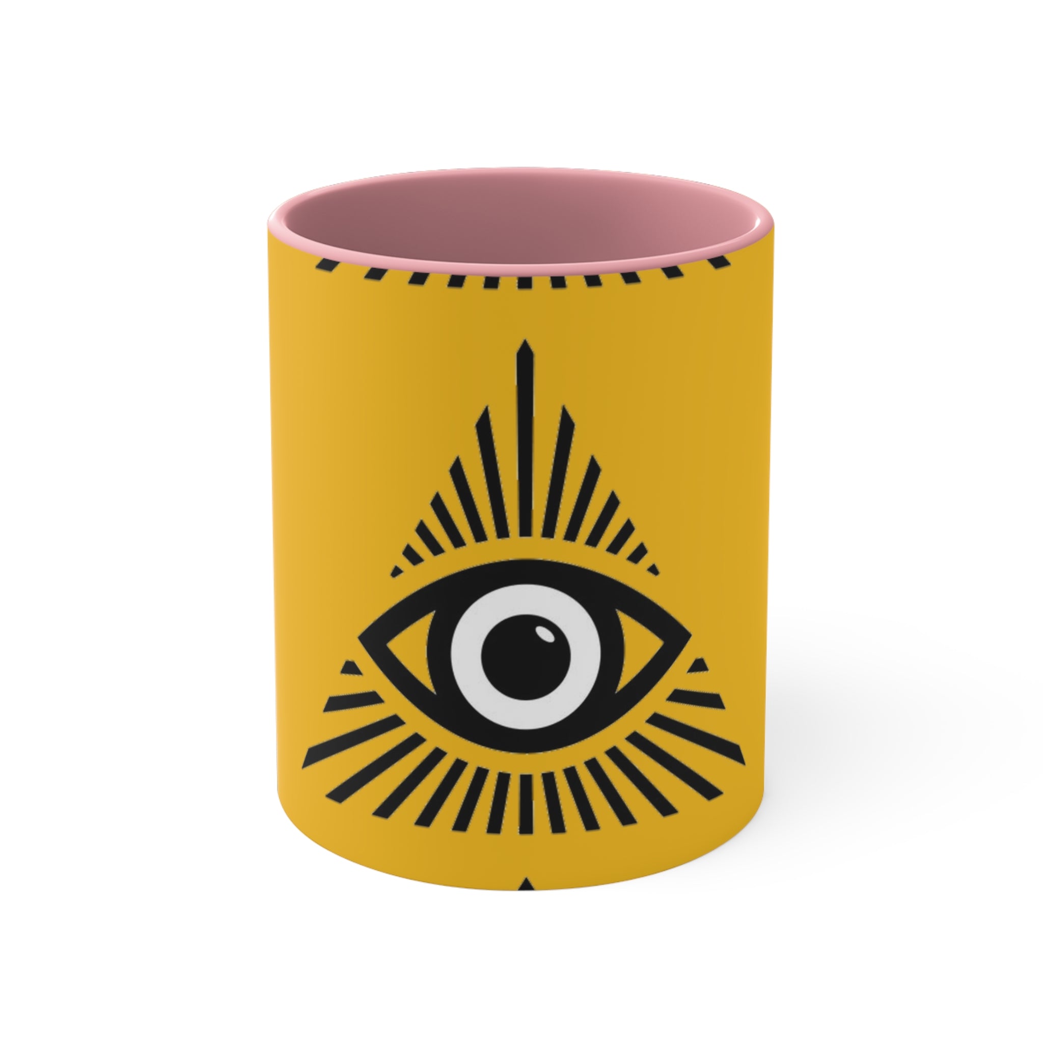 Mystical Eye Accent Mug - Bohemian Coffee Cup, Unique Gift for Occasions, Artistic Home Decor, Tea Mug, Spirituality