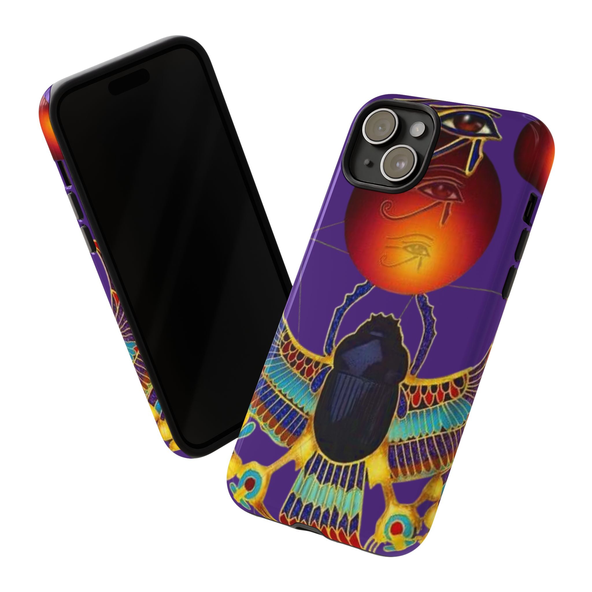 Colorful Phone Case with Egyptian-Inspired Design, Tough Cases for Gift, Phone Protection, Unique Accessories, Festival Style, Phone Cover