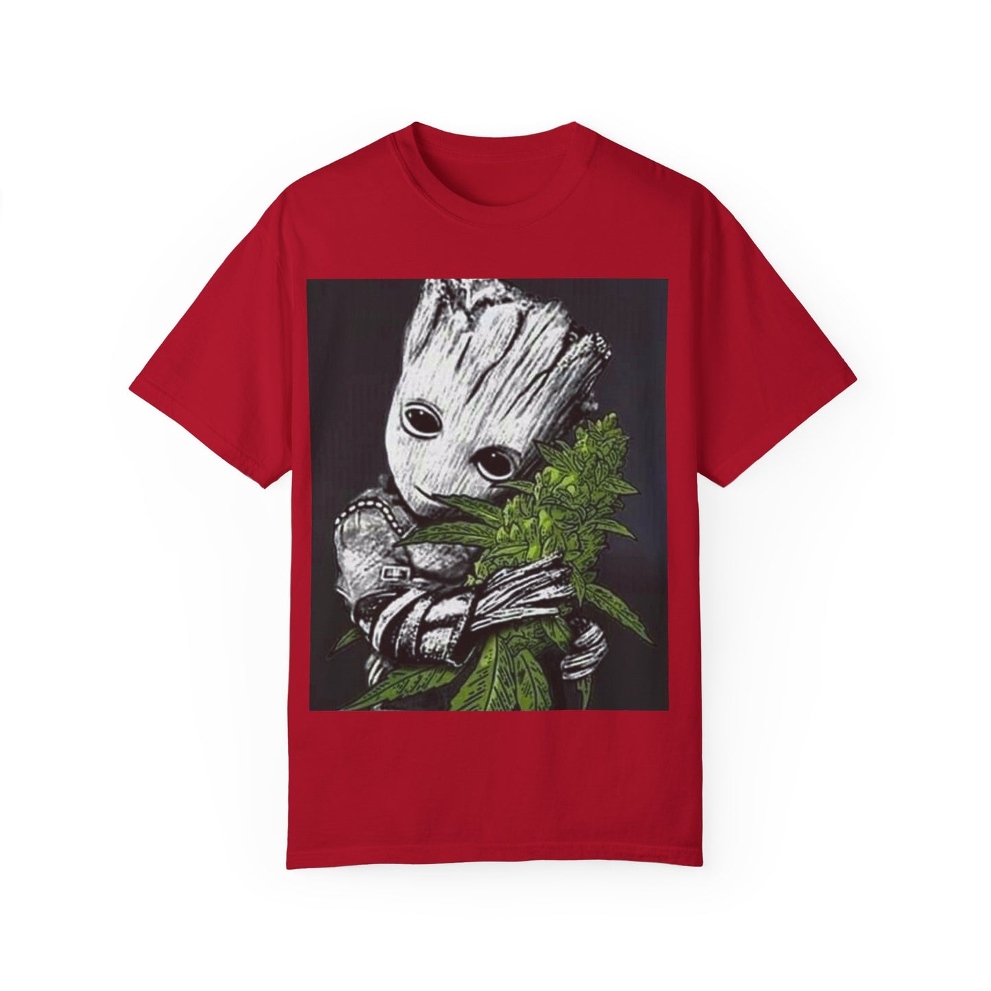 Garment-Dyed T-Shirt - Cute Groot with Plants Graphic