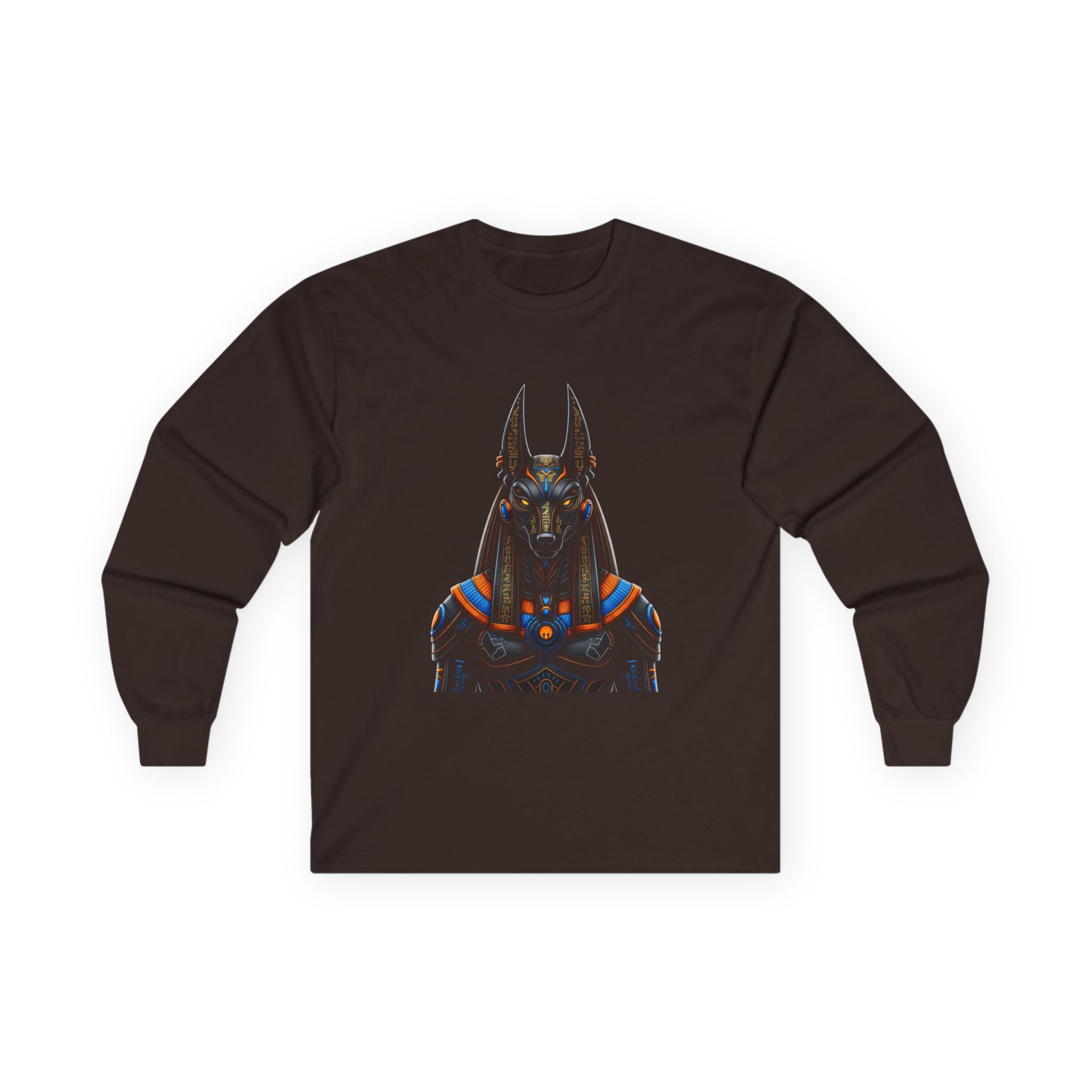 Stylish Anubis Long Sleeve Tee, Unisex Shirt, Casual Wear, Egyptian Mythology Gift, Halloween Apparel, Graphic Tee