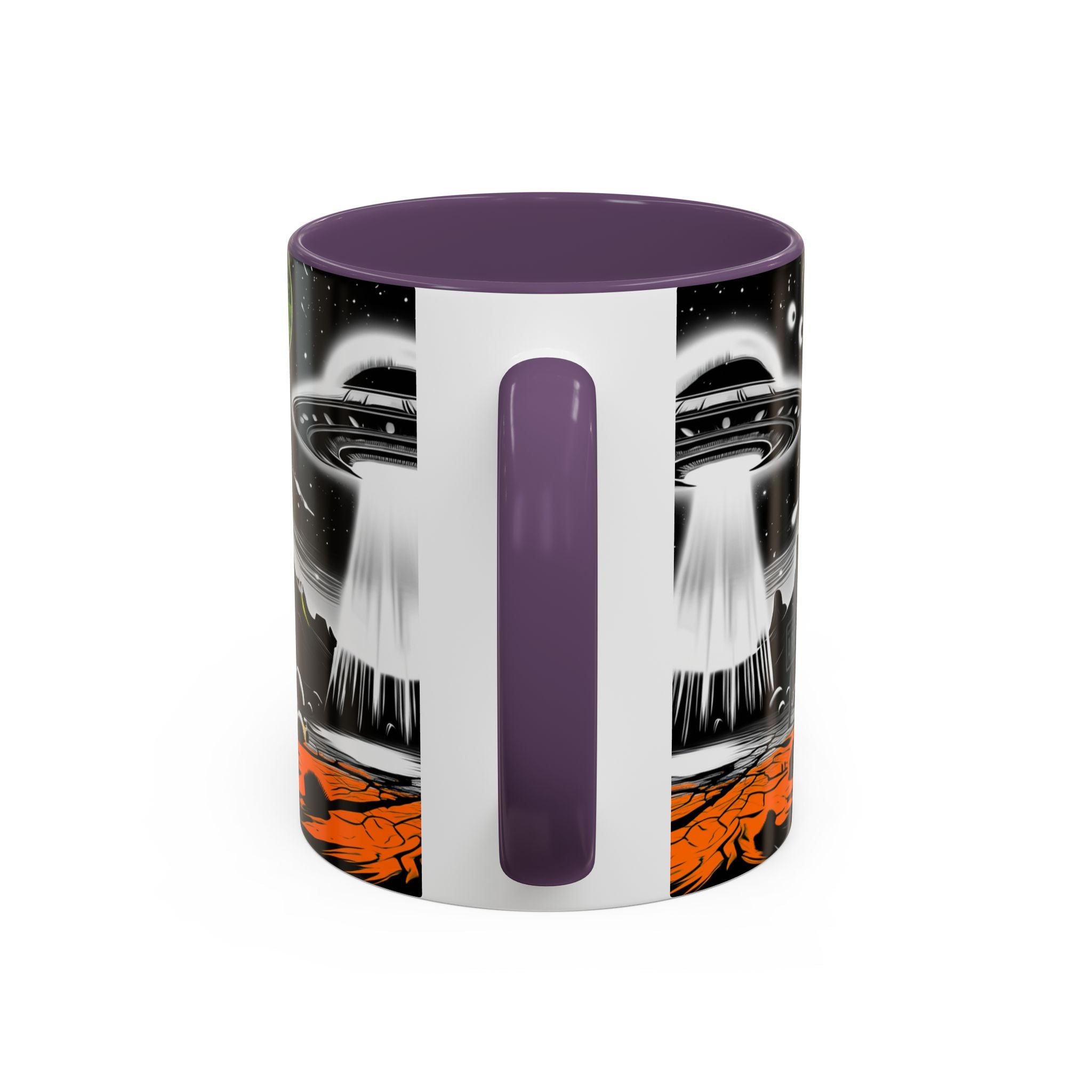 Area 51 UFO Accent Coffee Mug - Space Lover Gift, Weird Alien Decor, Black Mug, Sci-Fi Enthusiast, Kitchenware, Unique Gift Idea!