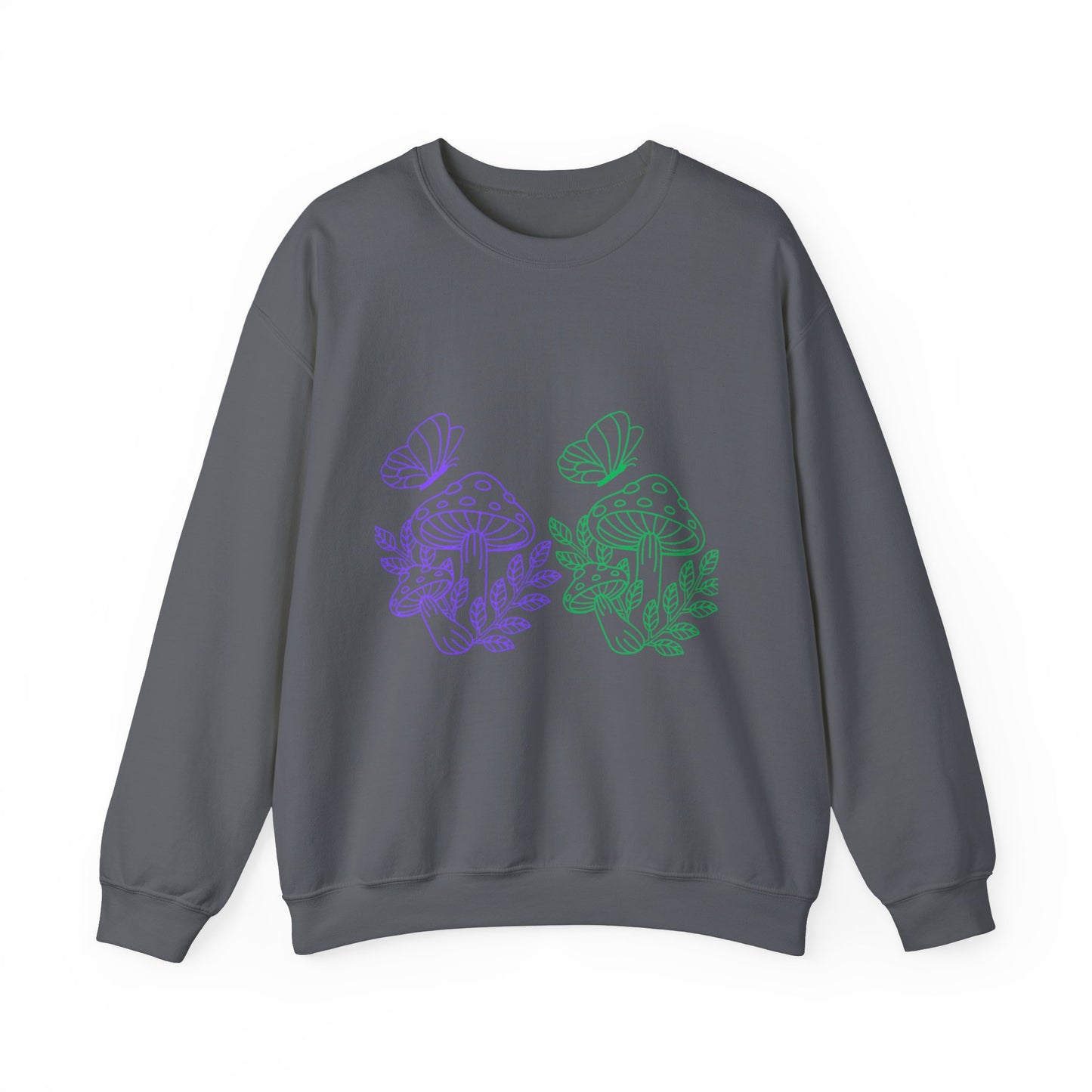 Whimsical Mushroom Crewneck Sweatshirt, Cozy Unisex Sweater, Nature-Inspired Apparel, Perfect for Gifts, Spring Style, Casual Comfort