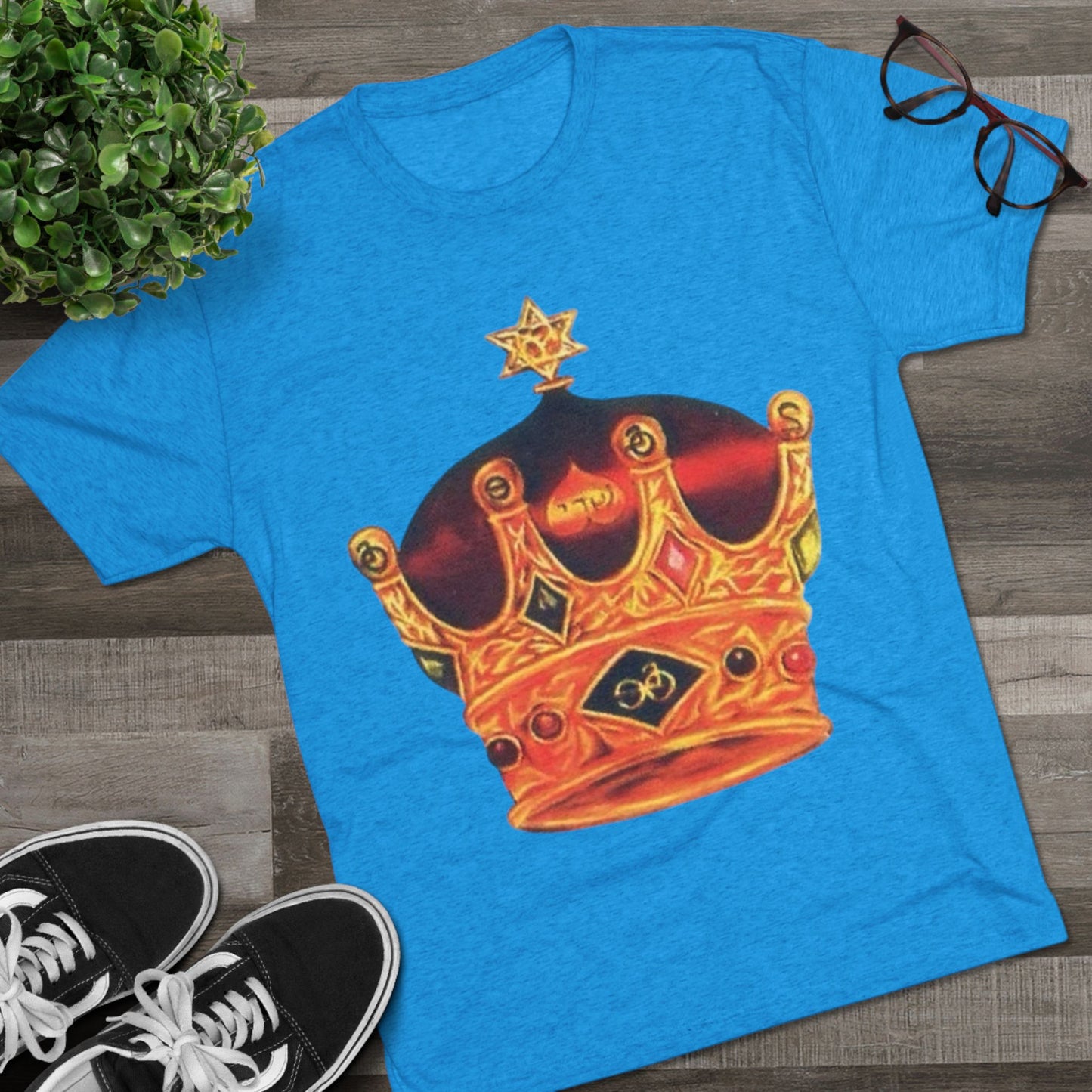 Crowned Glory Tee | Unisex Tri-Blend Crew Tee, King Shirt for Royalty, Everyday Casual Wear, Gift for Birthday, Unique Art Tee