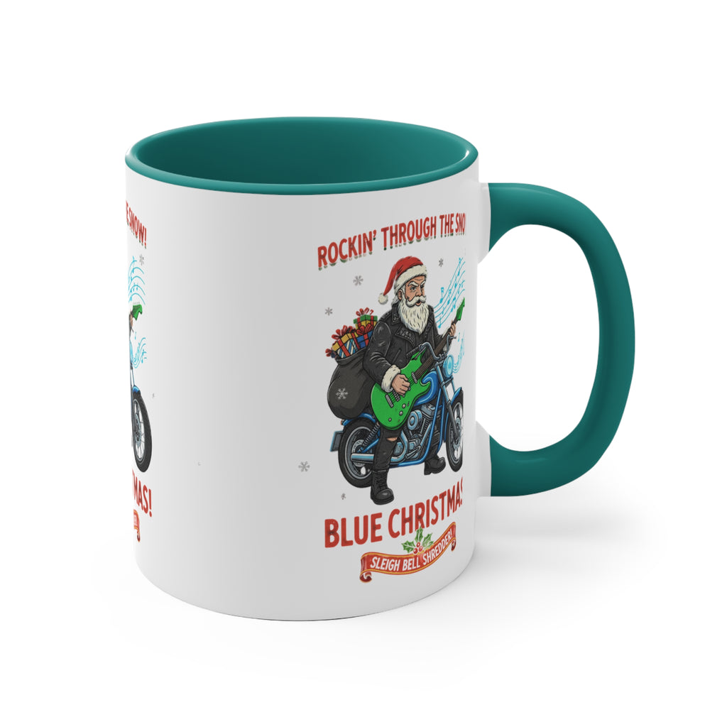 11oz Custom Accent Mug With Blue White Green White Red White Pink White