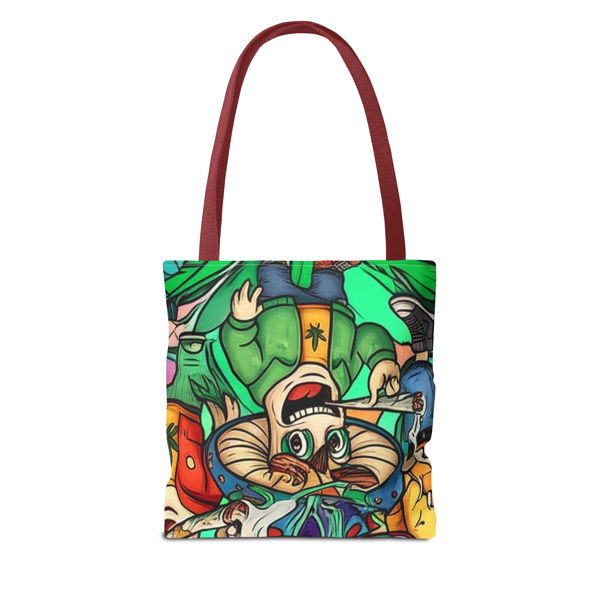 Colorful Cartoon Tote Bag - Quirky Design for Everyday Use, Eco-Friendly Shopping Bag, Perfect Gift for Art Lovers & Festivals