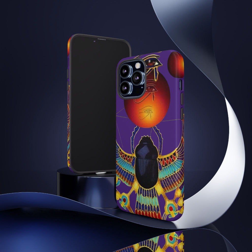 Colorful Phone Case with Egyptian-Inspired Design, Tough Cases for Gift, Phone Protection, Unique Accessories, Festival Style, Phone Cover