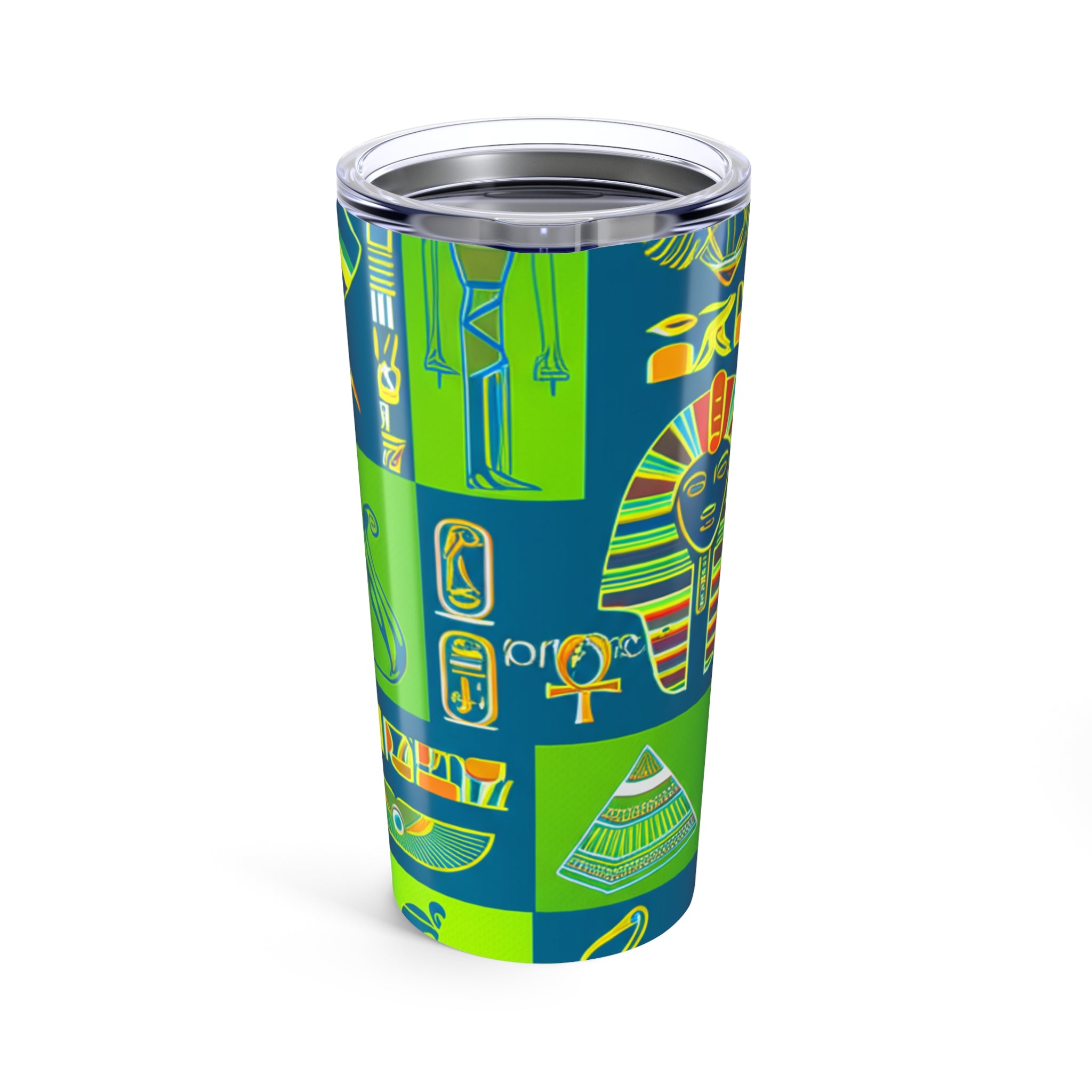 Vintage Egyptian Hieroglyphs Tumbler 20oz, Travel Mug, Coffee Tumbler, Gifts for History Lovers, Unique Water Bottle, Eco-Friendly Cup