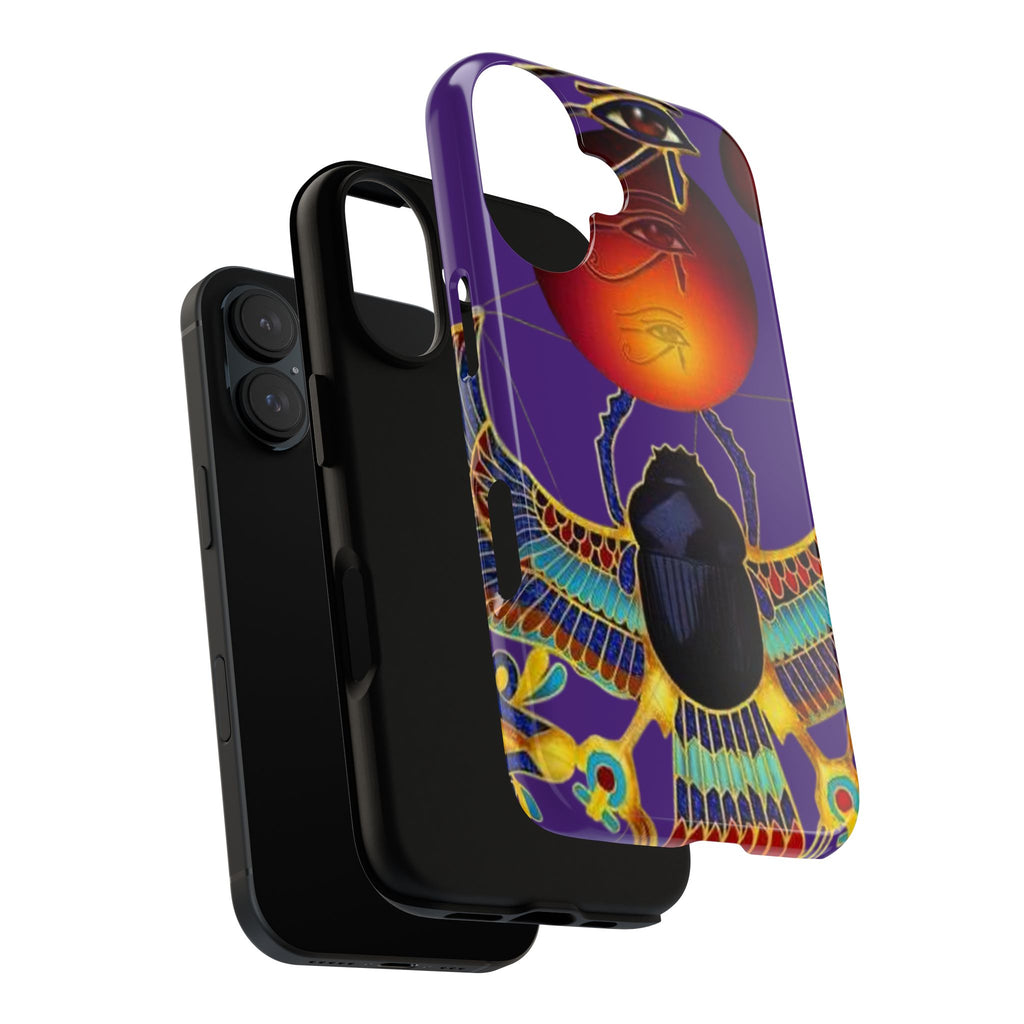 Colorful Phone Case with Egyptian-Inspired Design, Tough Cases for Gift, Phone Protection, Unique Accessories, Festival Style, Phone Cover