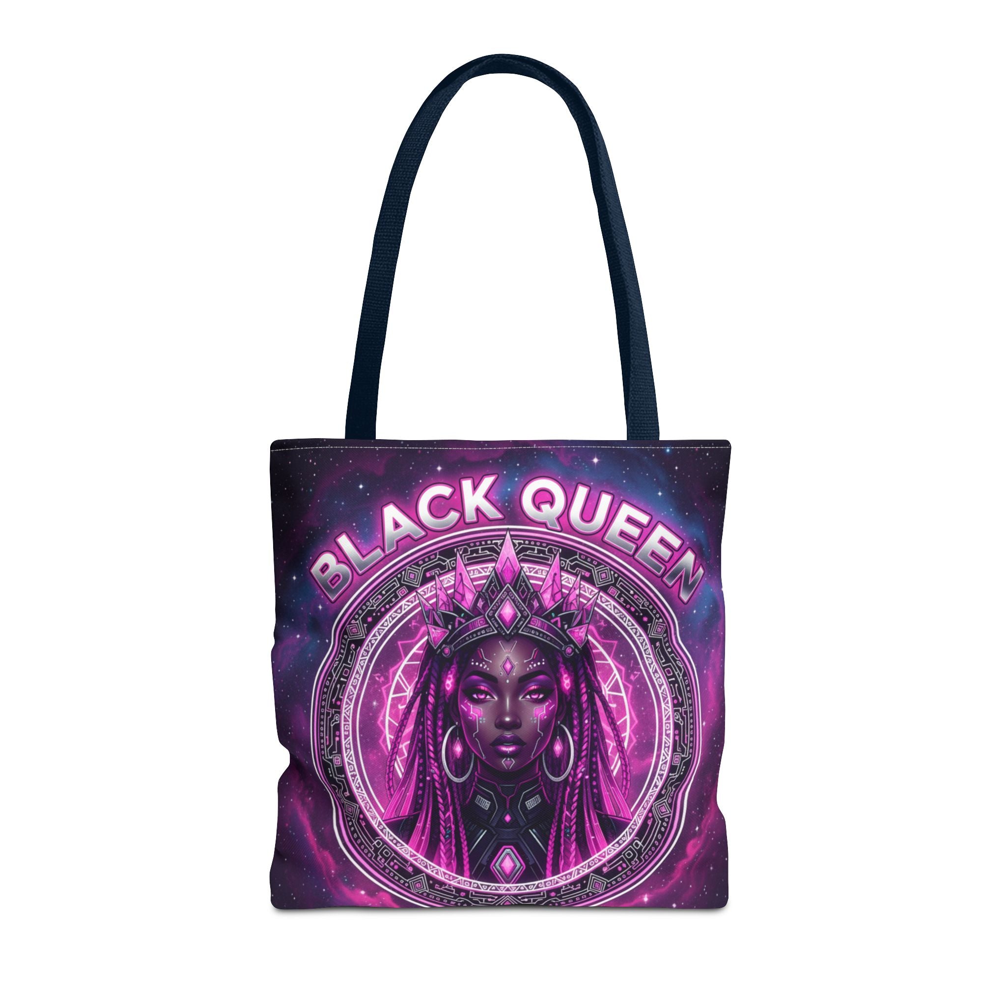 Black Queen Art Tote Bag — Afrocentric Cosmic Portrait Tote