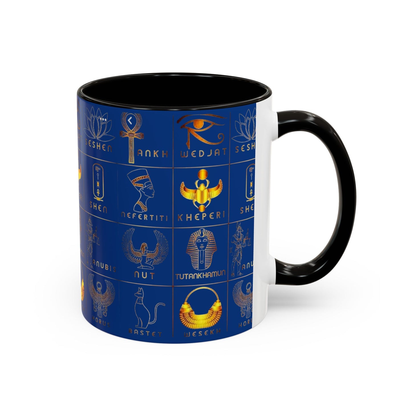 Egyptian Themed Mug, Colorful Coffee Cup, Unique Gift for Her, Art Print Mug, Home Decor, Office Tumbler, Coffee Lover Gift