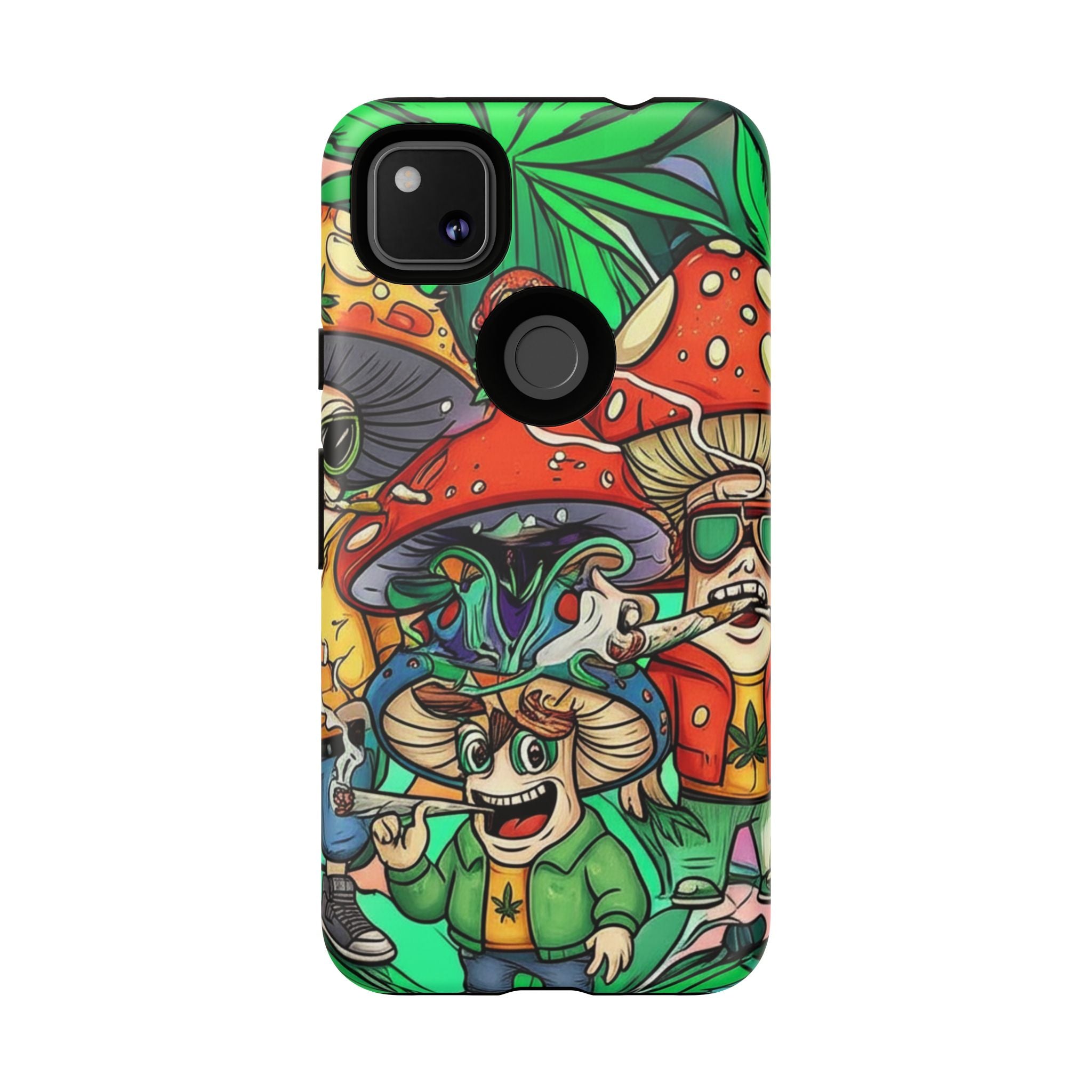 Vibrant Phone Case Featuring Funky Mushroom Art, Tough Cases, Trendy Accessories, Unique Gifts, Eclectic Style, Phone Protection