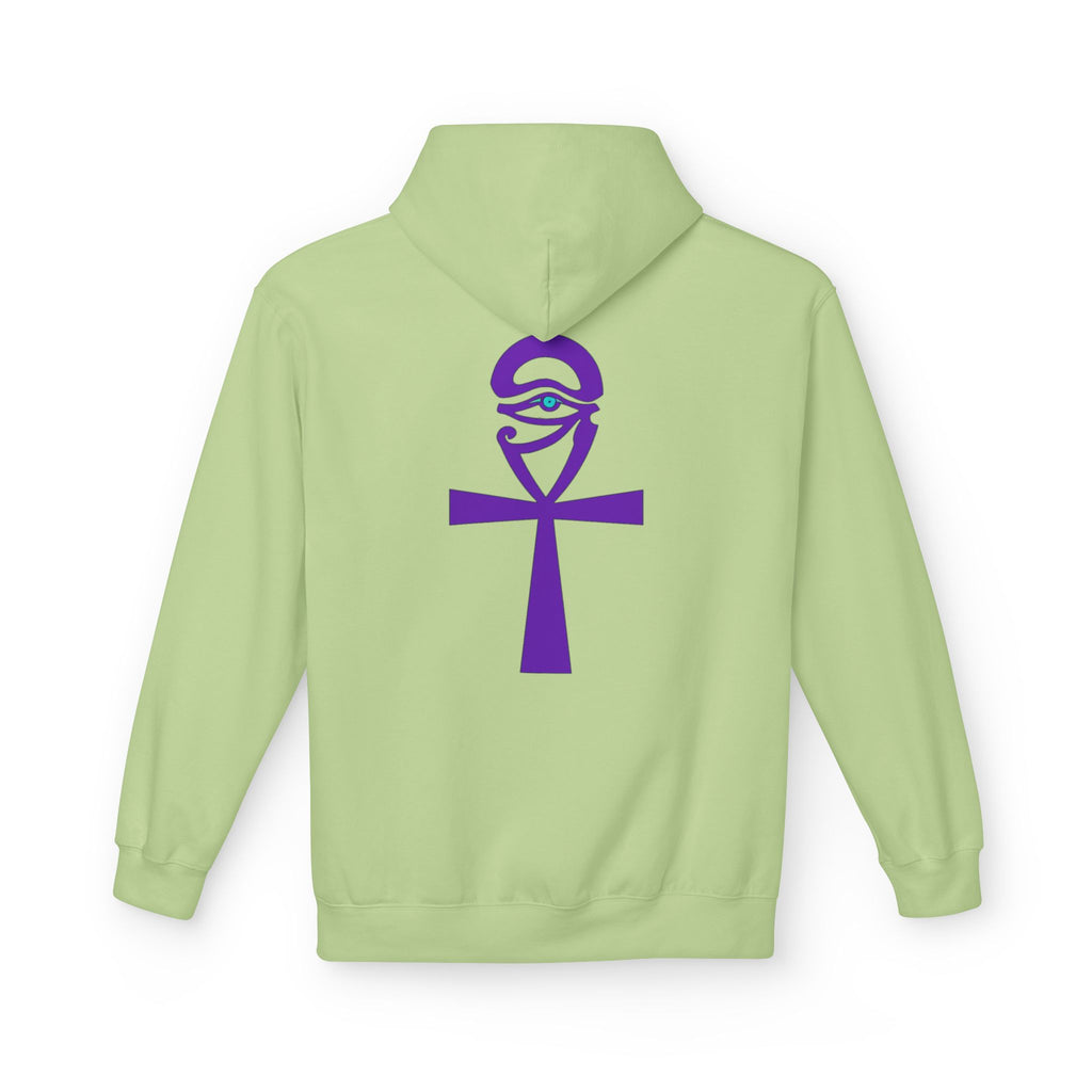 Ankh Symbol Fleece Hoodie | Unisex Cozy Wear for Spiritual Souls, Perfect Gift for Festivals, Meditation, and Everyday Comfort