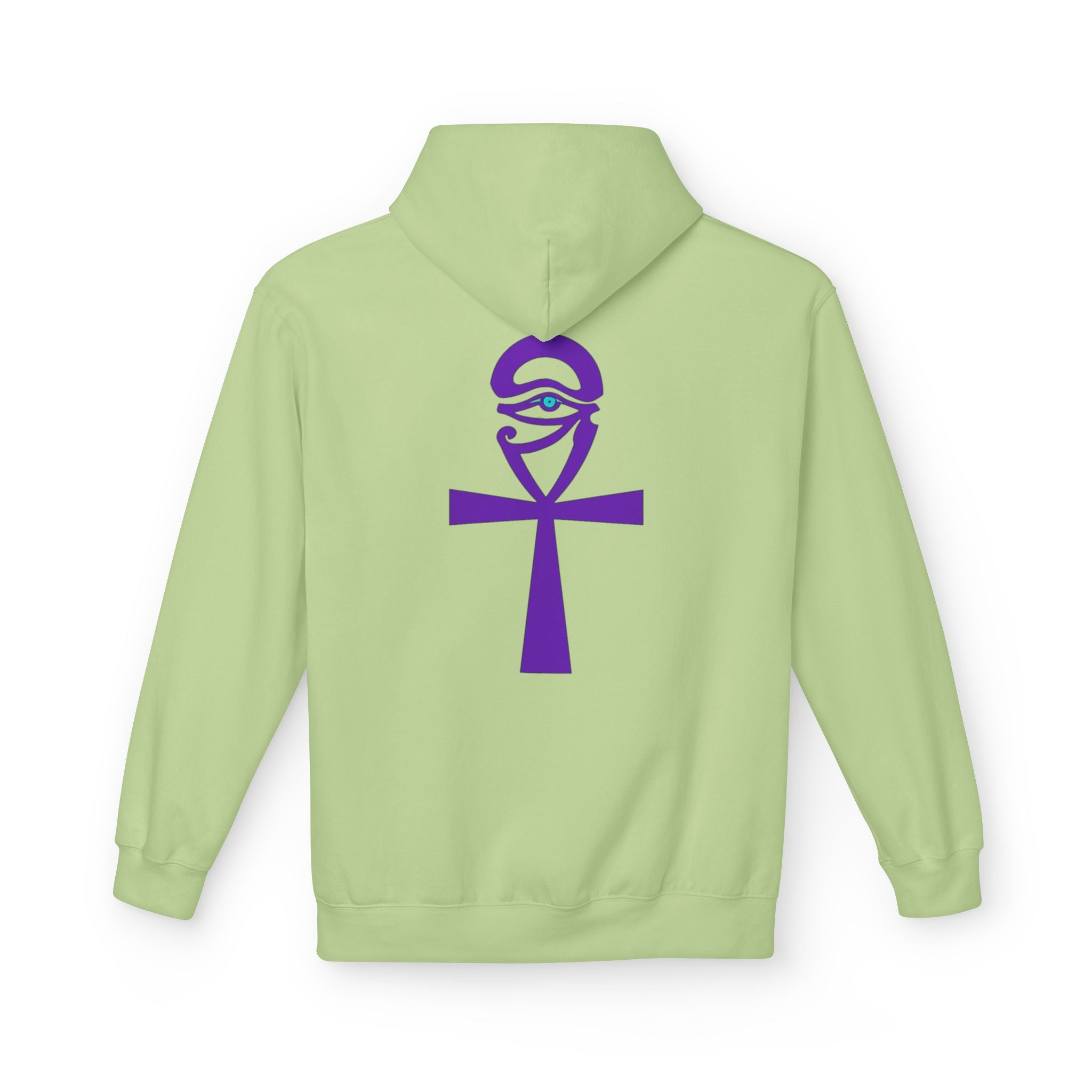 Ankh Symbol Fleece Hoodie | Unisex Cozy Wear for Spiritual Souls, Perfect Gift for Festivals, Meditation, and Everyday Comfort