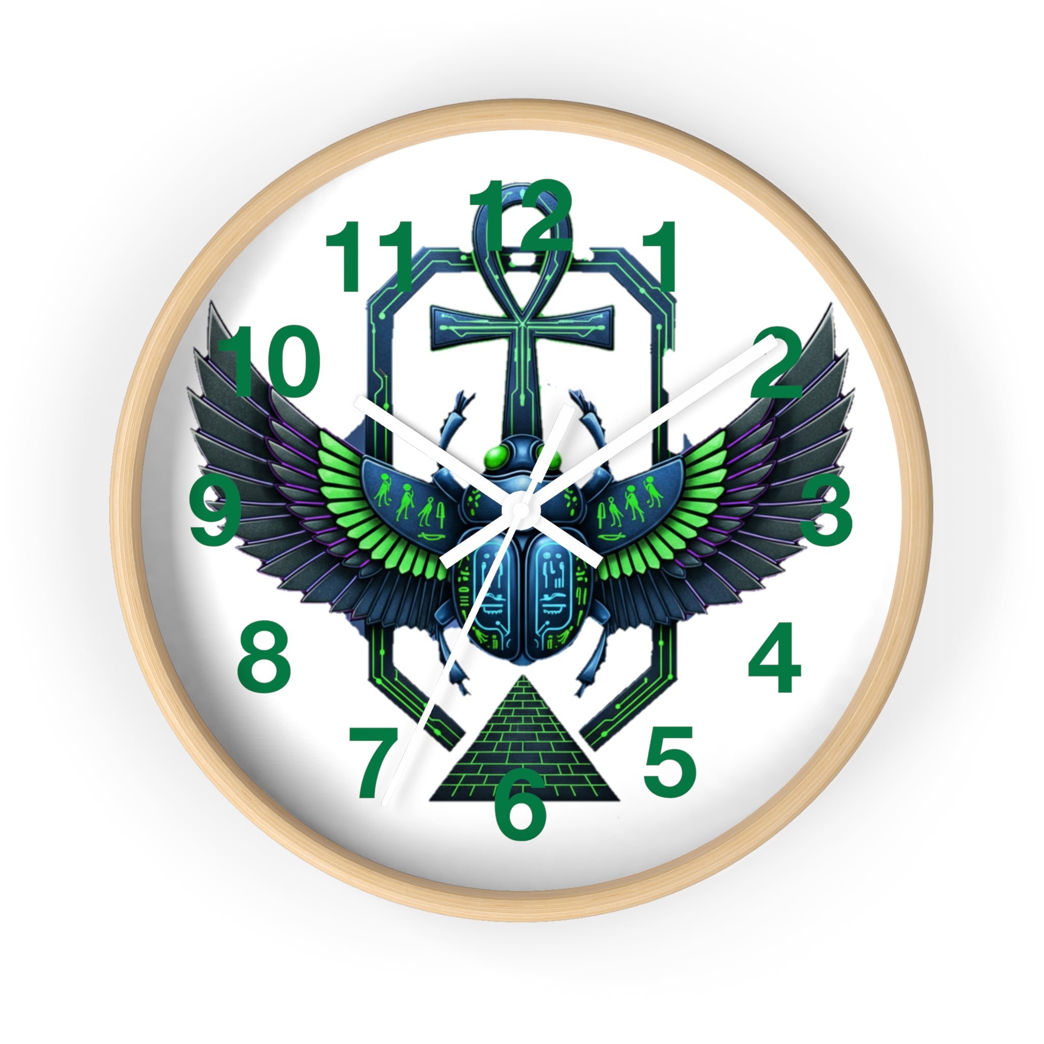 Egyptian Inspired Wall Clock, Unique Home Decor, Gift for Her, Vintage Style, Bohemian Wall Art, Eco-Friendly Timepiece