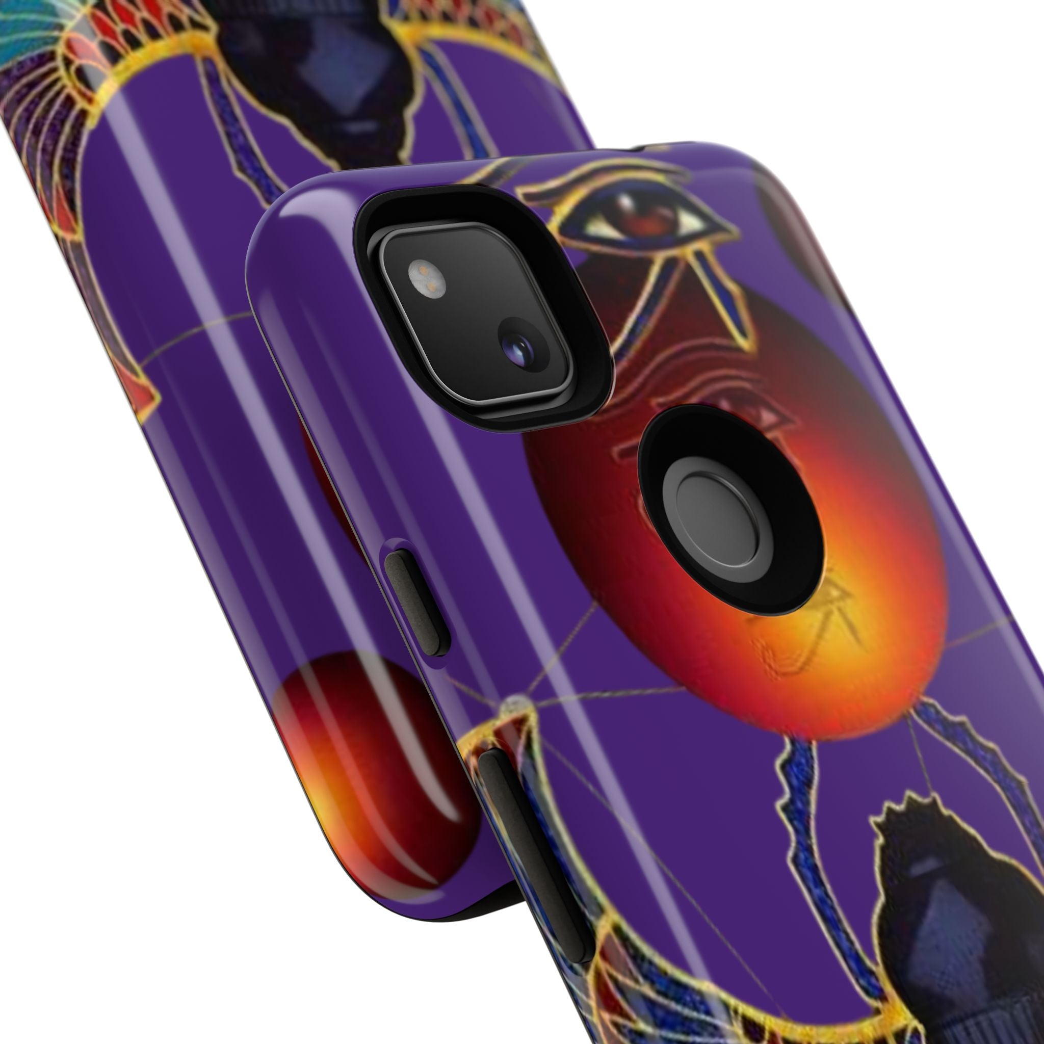 Colorful Phone Case with Egyptian-Inspired Design, Tough Cases for Gift, Phone Protection, Unique Accessories, Festival Style, Phone Cover
