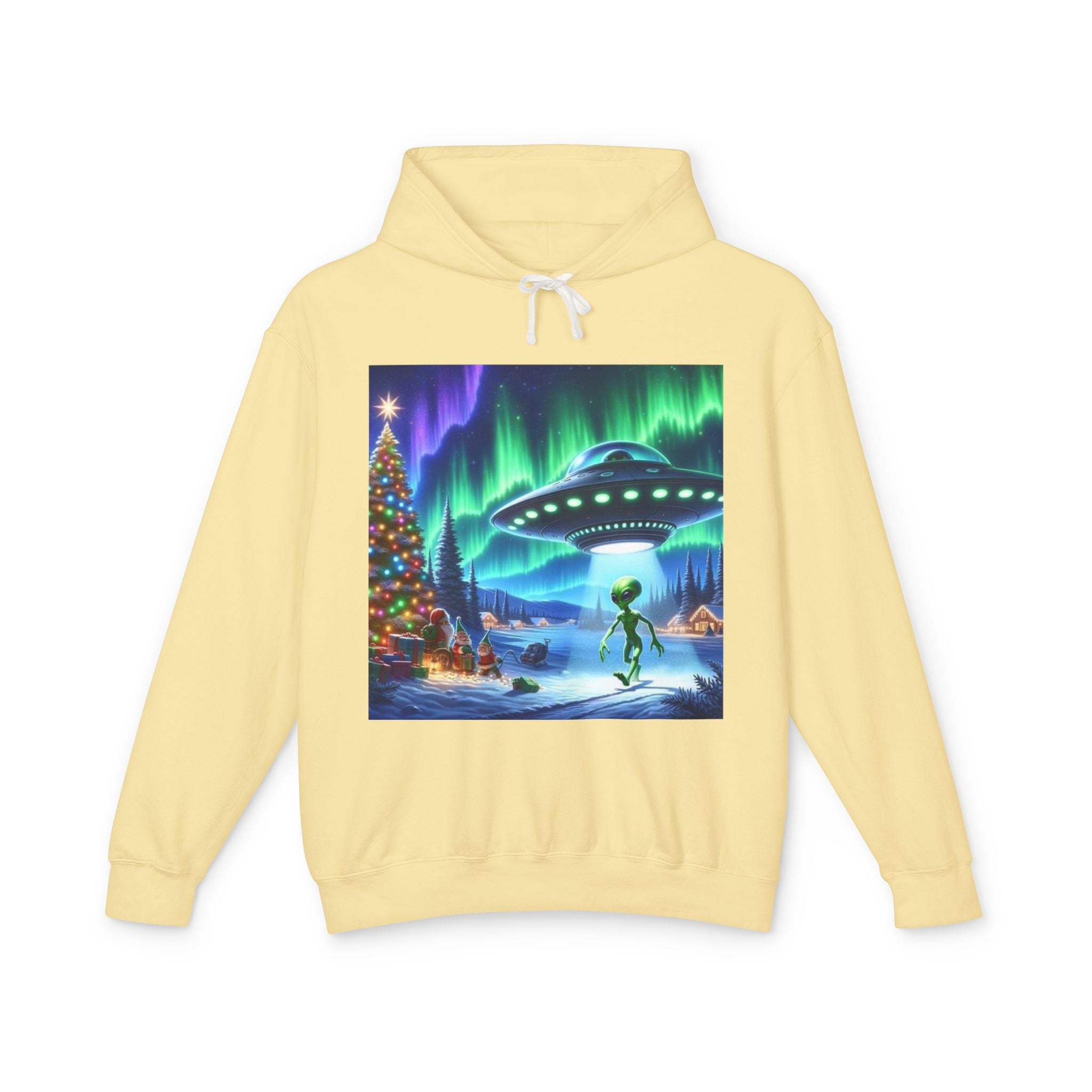 Alien Christmas Lightweight Hoodie
