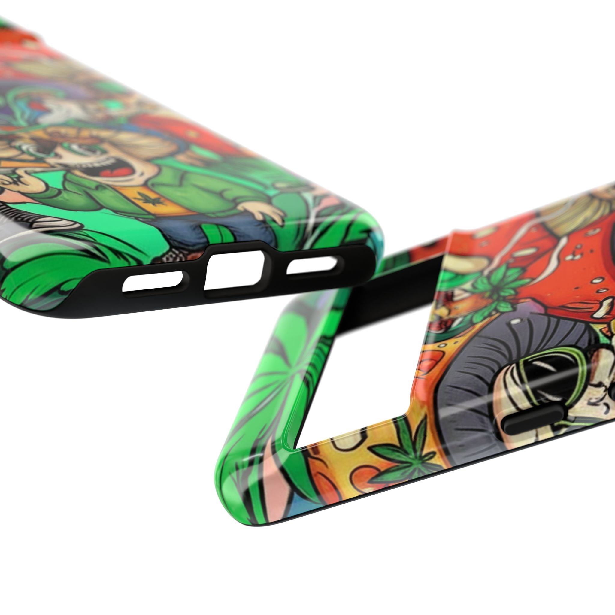 Vibrant Phone Case Featuring Funky Mushroom Art, Tough Cases, Trendy Accessories, Unique Gifts, Eclectic Style, Phone Protection