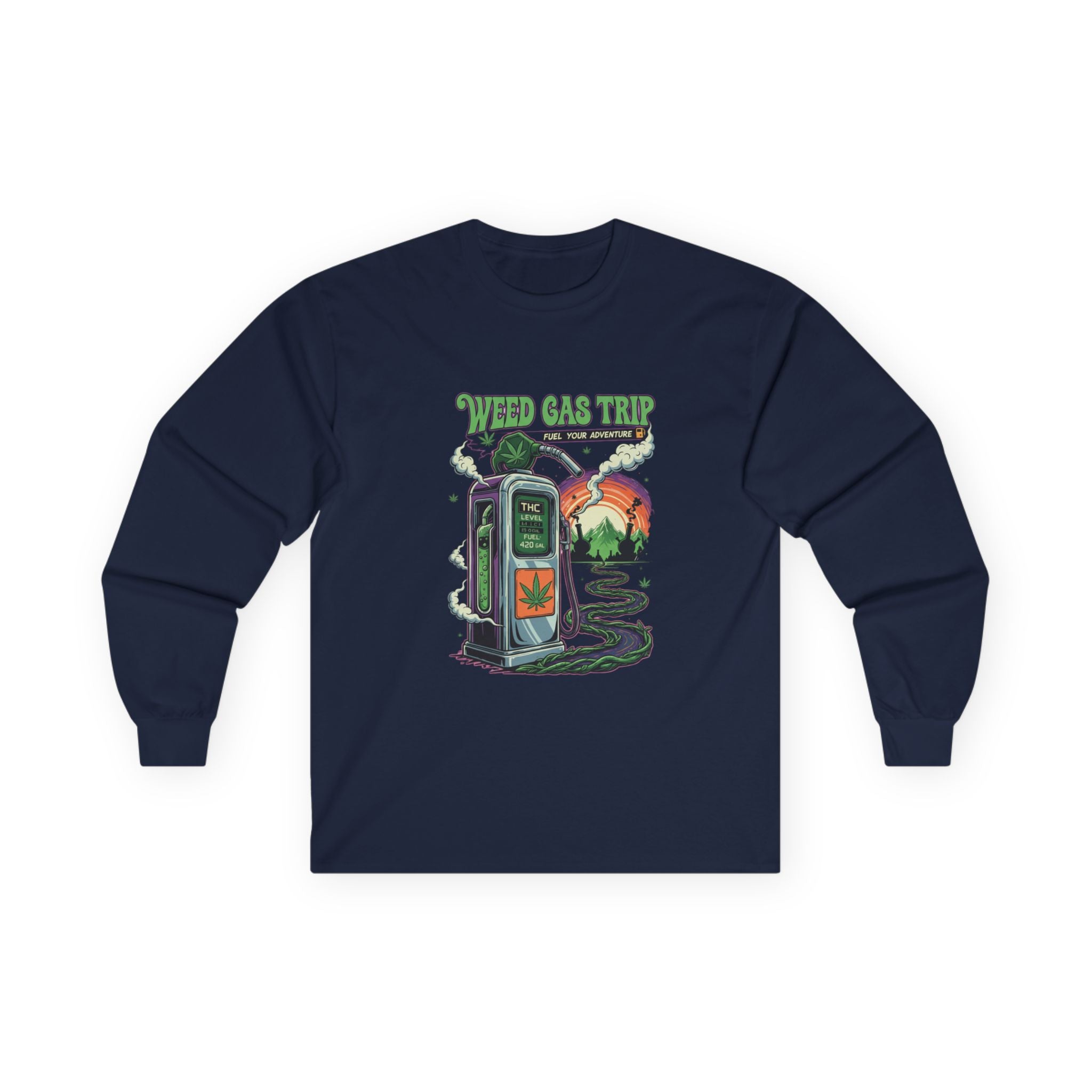 Long Sleeve Tee - Weed Gas Trip Design