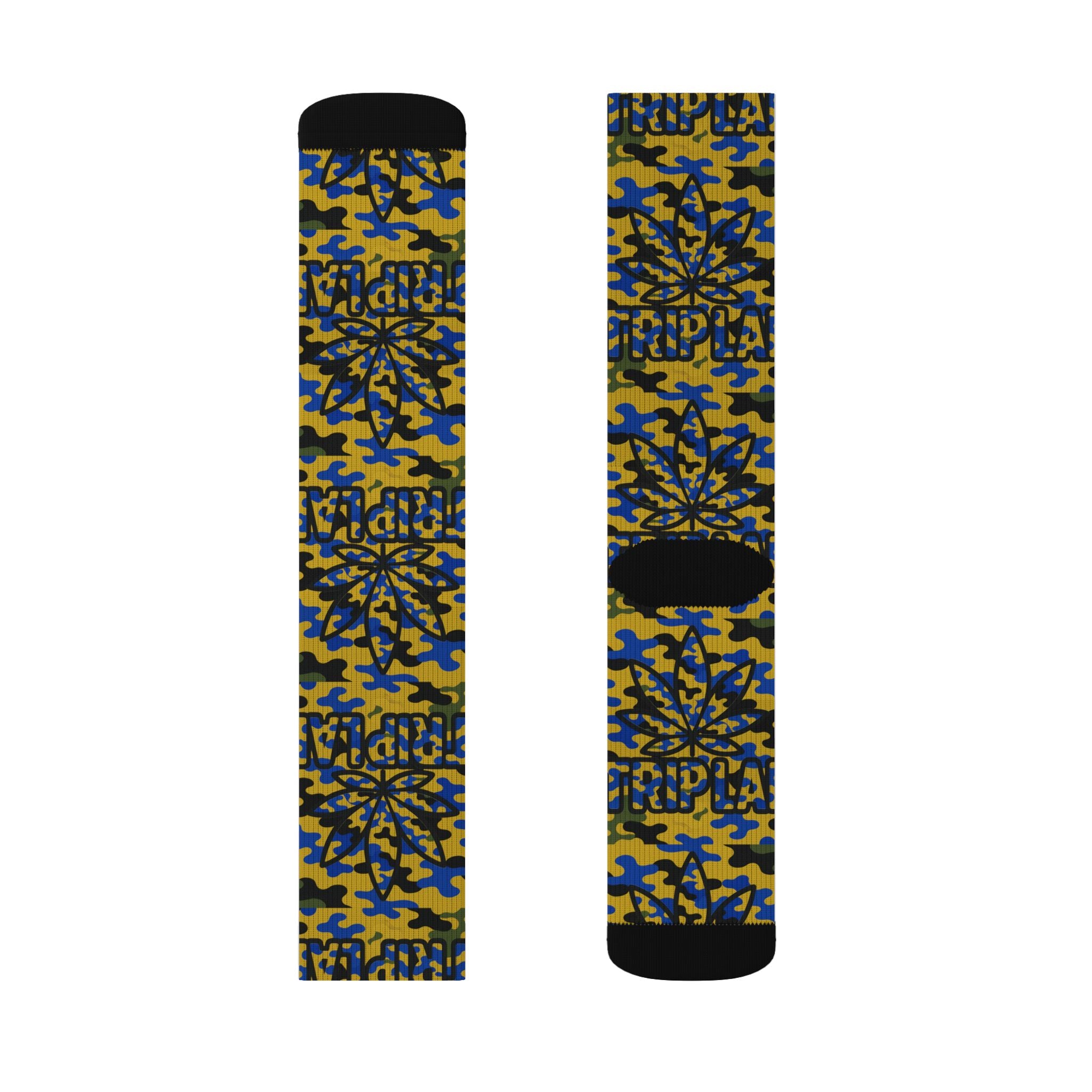 Blue & Gold Camo Sublimation Socks – Bold Athletic Crew Socks