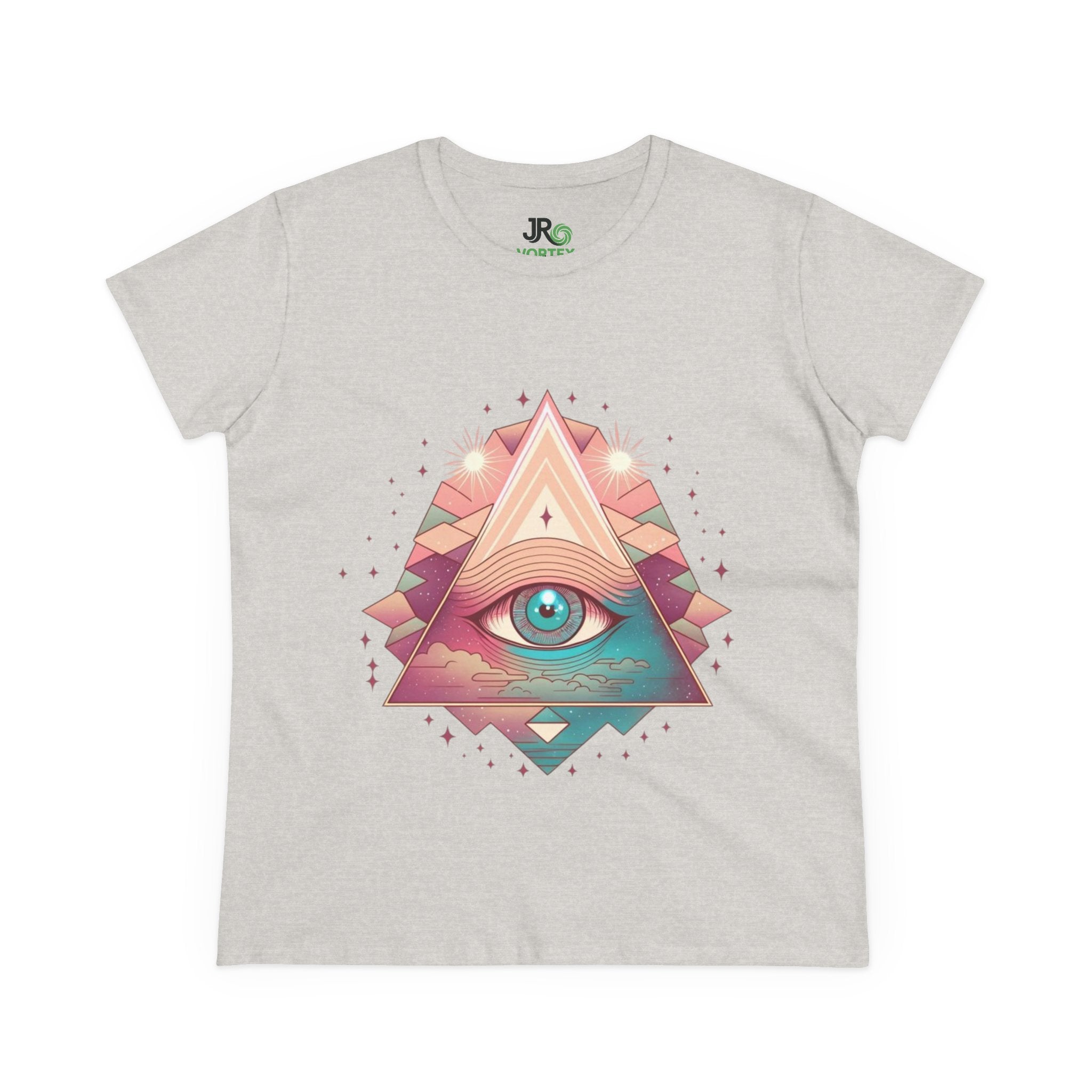 Mystical Eye Graphic Tee, Boho T-Shirt for Women, Casual Summer Shirt, Symbolic Gift, Unique Festival Wear, Psychedelic Apparel