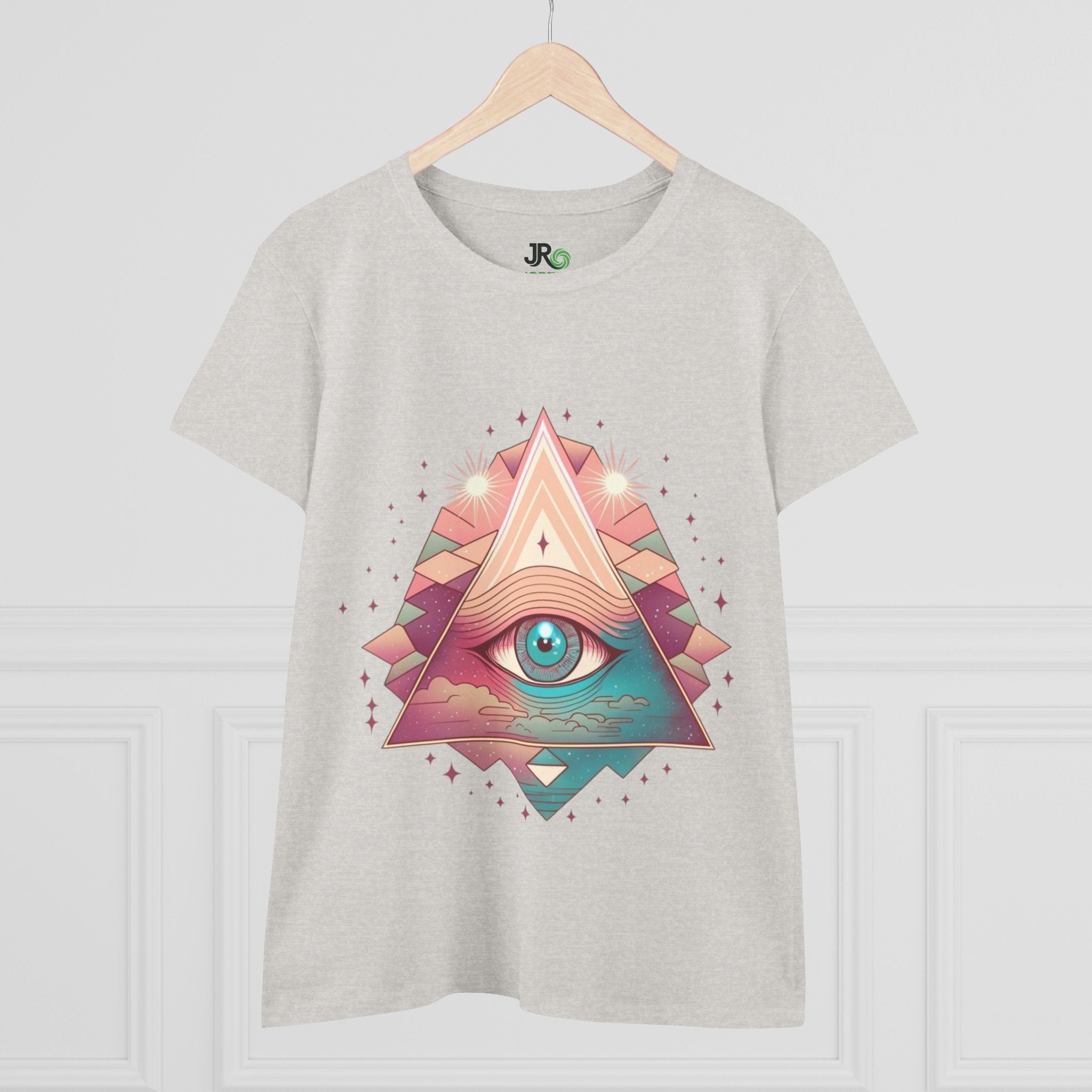 Mystical Eye Graphic Tee, Boho T-Shirt for Women, Casual Summer Shirt, Symbolic Gift, Unique Festival Wear, Psychedelic Apparel
