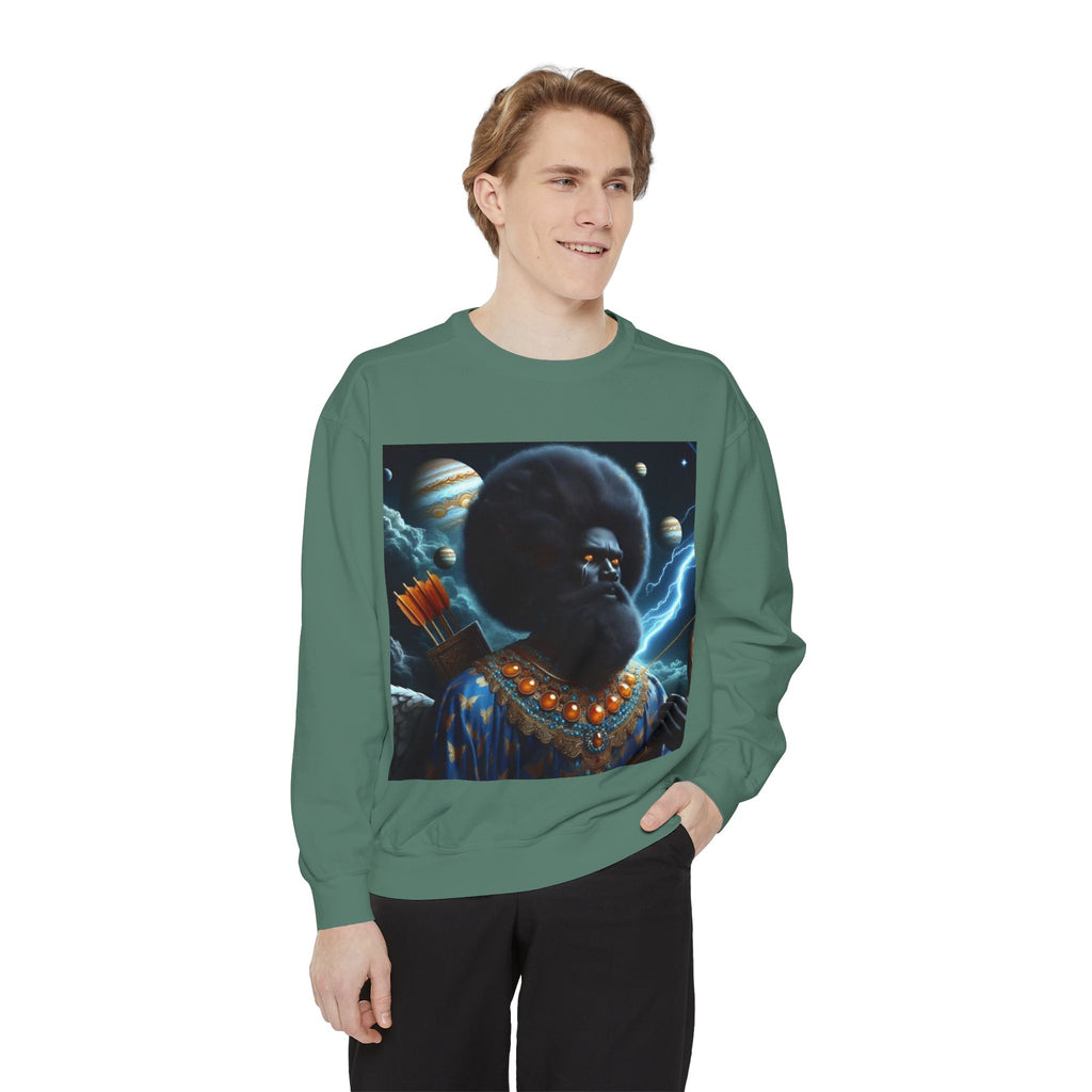 Cosmic Vibes Sweatshirt, Unisex Garment-Dyed Crewneck Sweatshirt, Unique Art Apparel, Fashion Gift, Space-Inspired Clothing, Trendy Casual