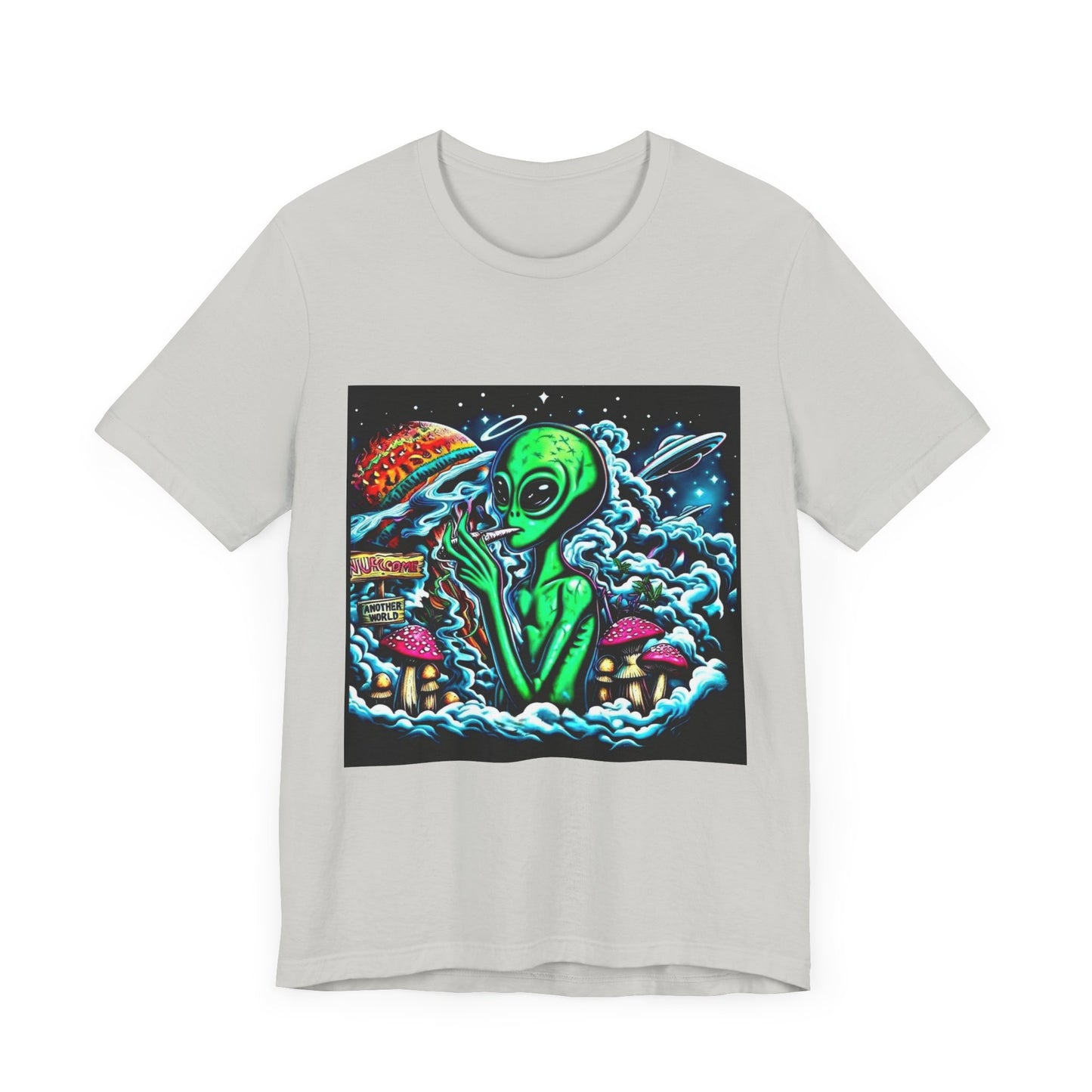 Alien Vibes Unisex Tee, Retro Alien Shirt, UFO Graphic Tee, Cute Space T-Shirt, Gift for Sci-Fi Lovers