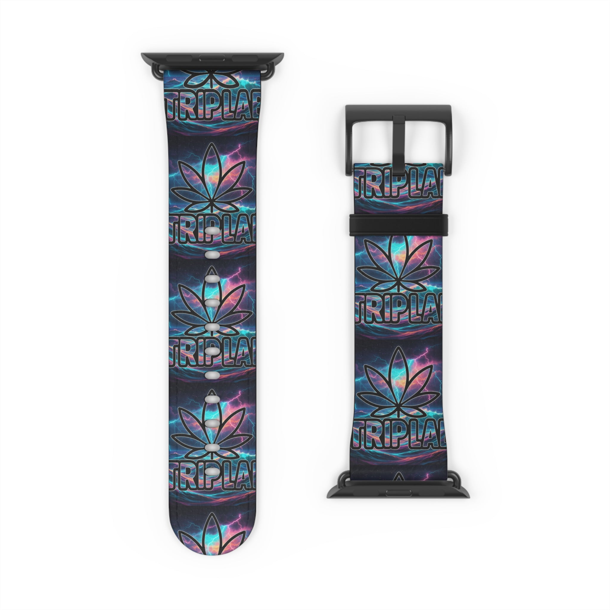 Galaxy Lotus Watch Band — Colorful Floral Pattern Apple Watch Strap