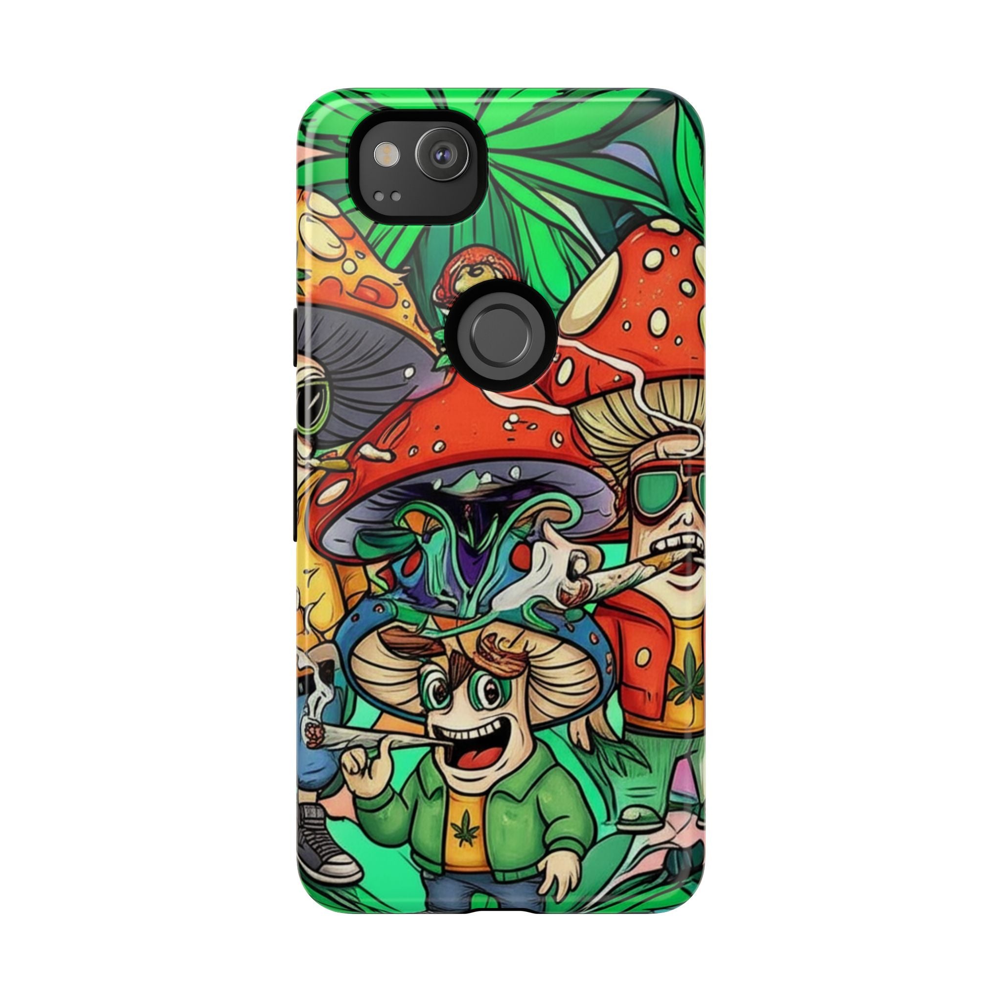 Vibrant Phone Case Featuring Funky Mushroom Art, Tough Cases, Trendy Accessories, Unique Gifts, Eclectic Style, Phone Protection