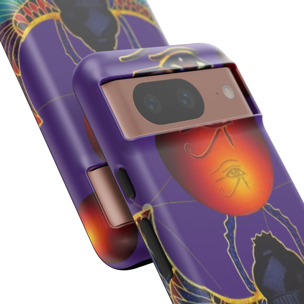 Colorful Phone Case with Egyptian-Inspired Design, Tough Cases for Gift, Phone Protection, Unique Accessories, Festival Style, Phone Cover