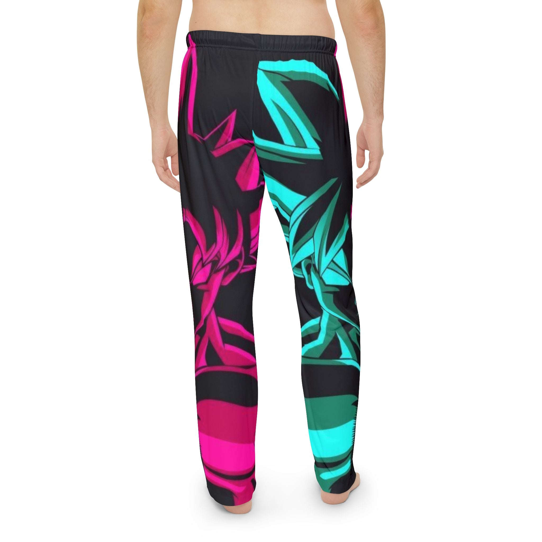 Men's Vibrant Ninja Pajama Pants, Colorful Lounge Wear, Gifts for Him, Relaxation Pants, Cosplay Sleepwear, Animated Design