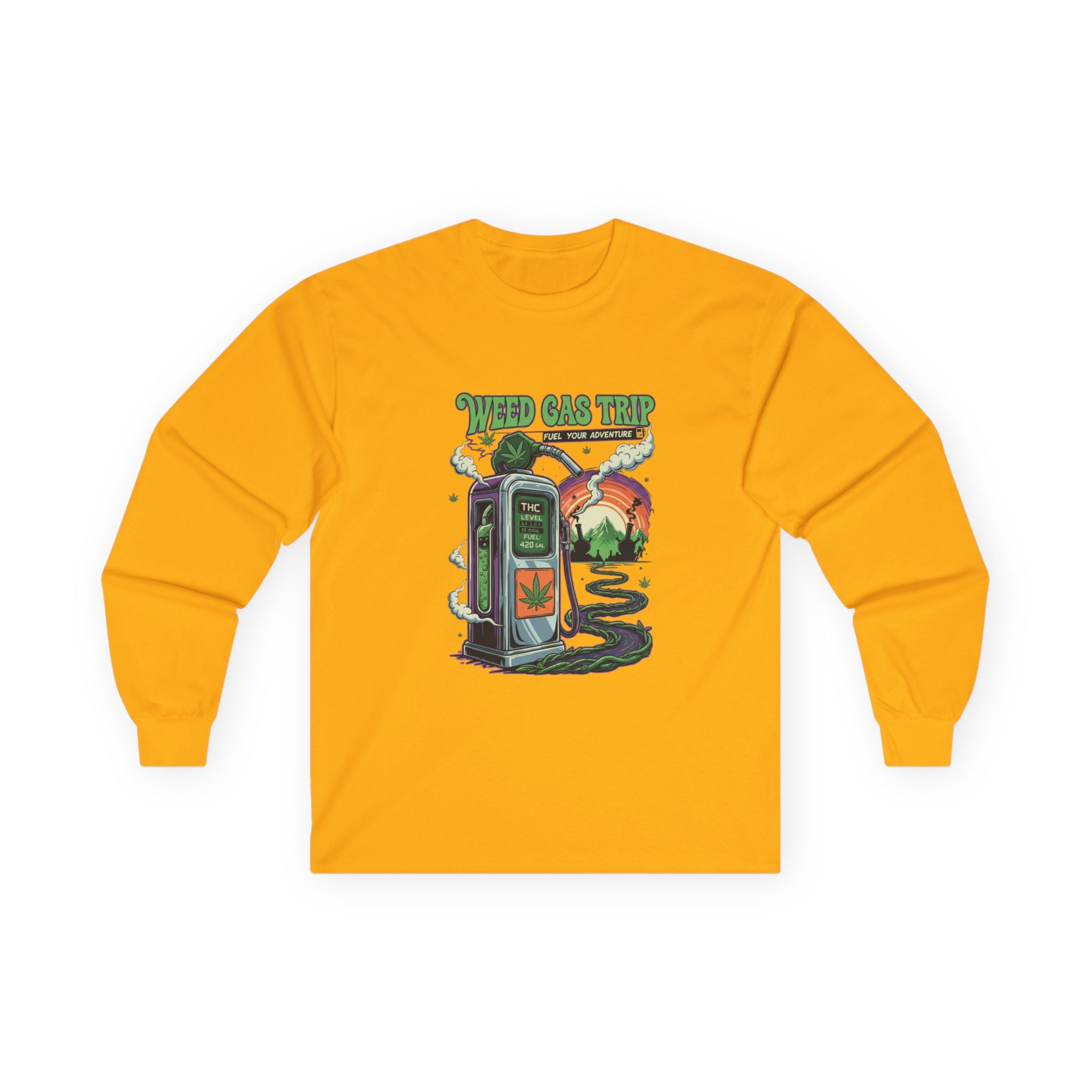 Long Sleeve Tee - Weed Gas Trip Design