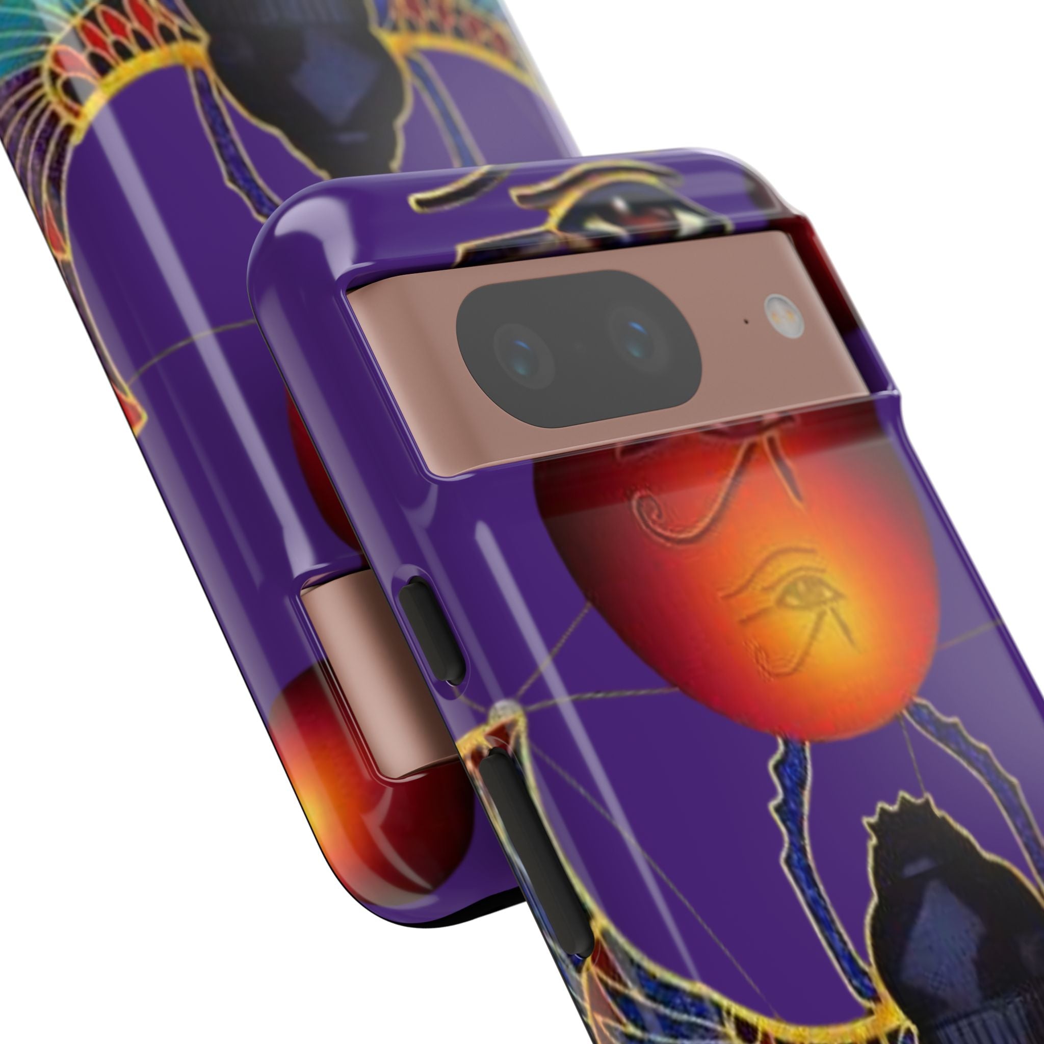 Colorful Phone Case with Egyptian-Inspired Design, Tough Cases for Gift, Phone Protection, Unique Accessories, Festival Style, Phone Cover