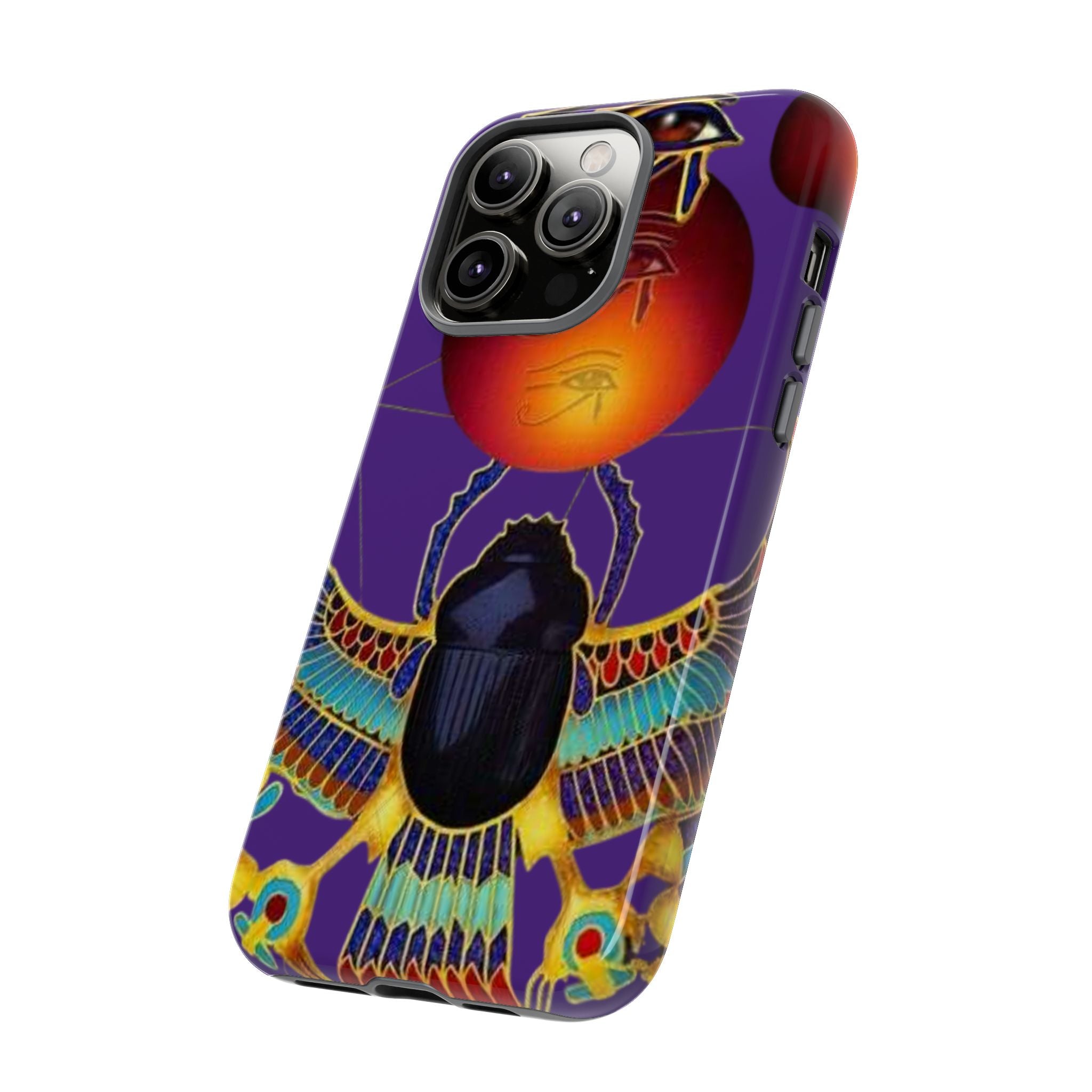 Colorful Phone Case with Egyptian-Inspired Design, Tough Cases for Gift, Phone Protection, Unique Accessories, Festival Style, Phone Cover
