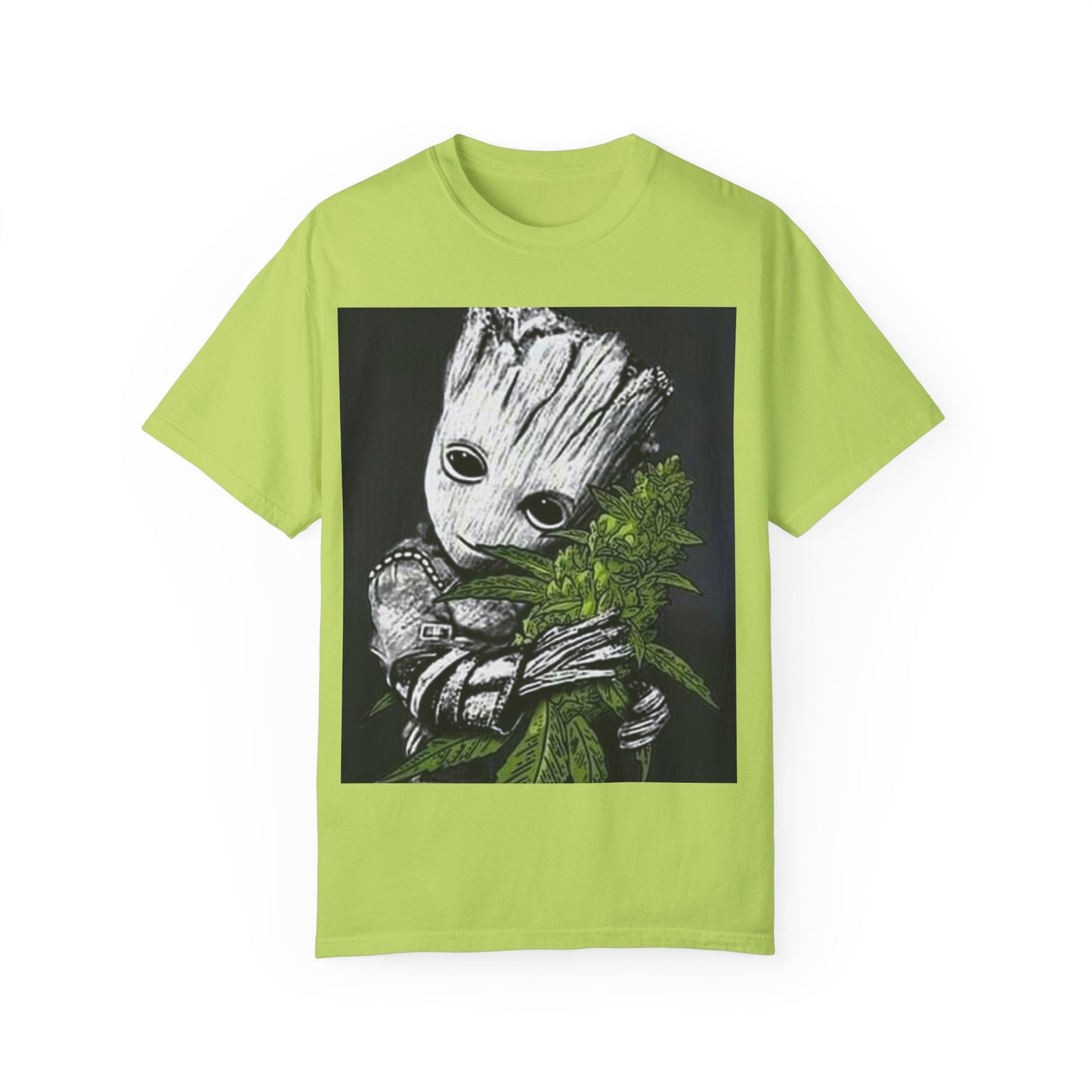 Garment-Dyed T-Shirt - Cute Groot with Plants Graphic