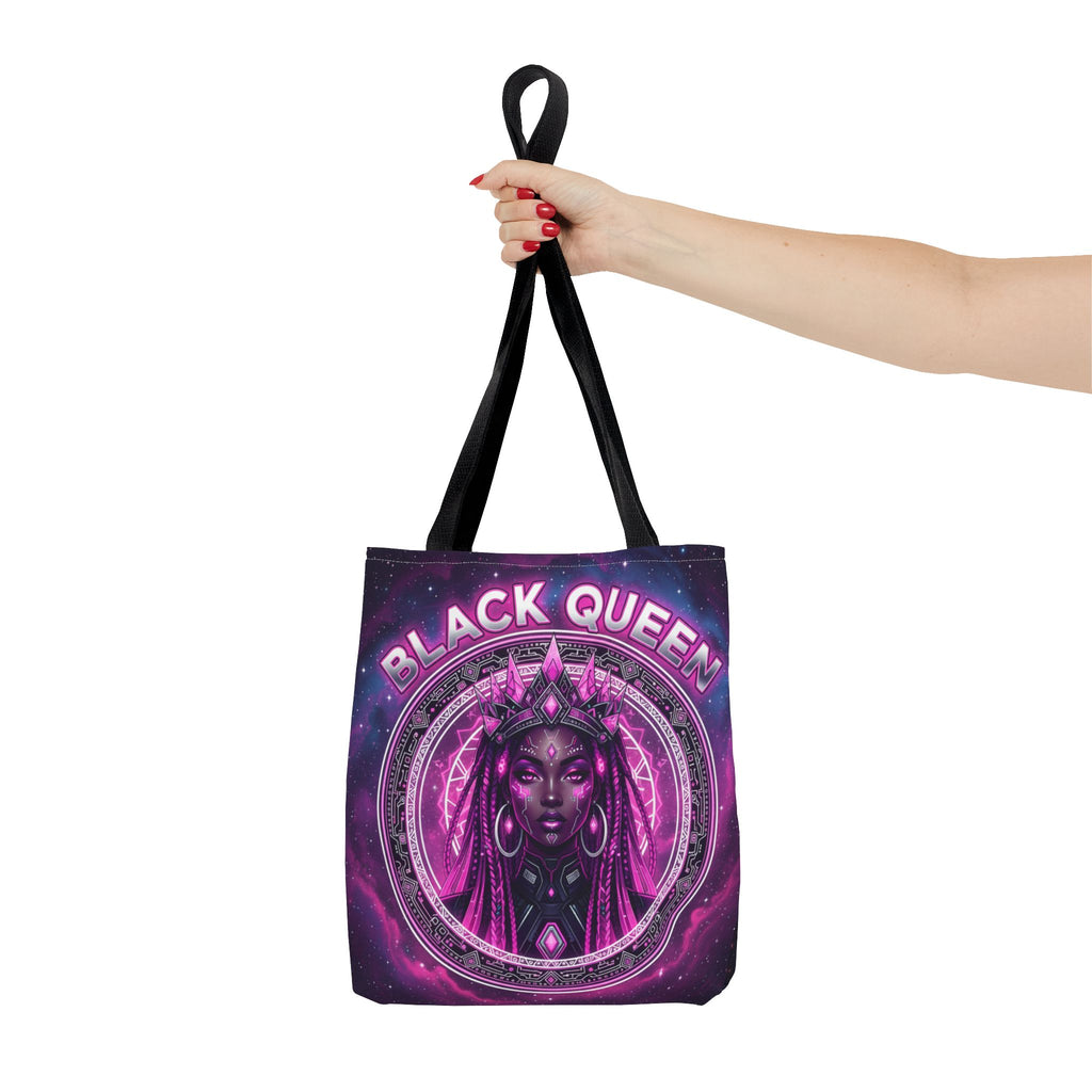 Black Queen Art Tote Bag — Afrocentric Cosmic Portrait Tote