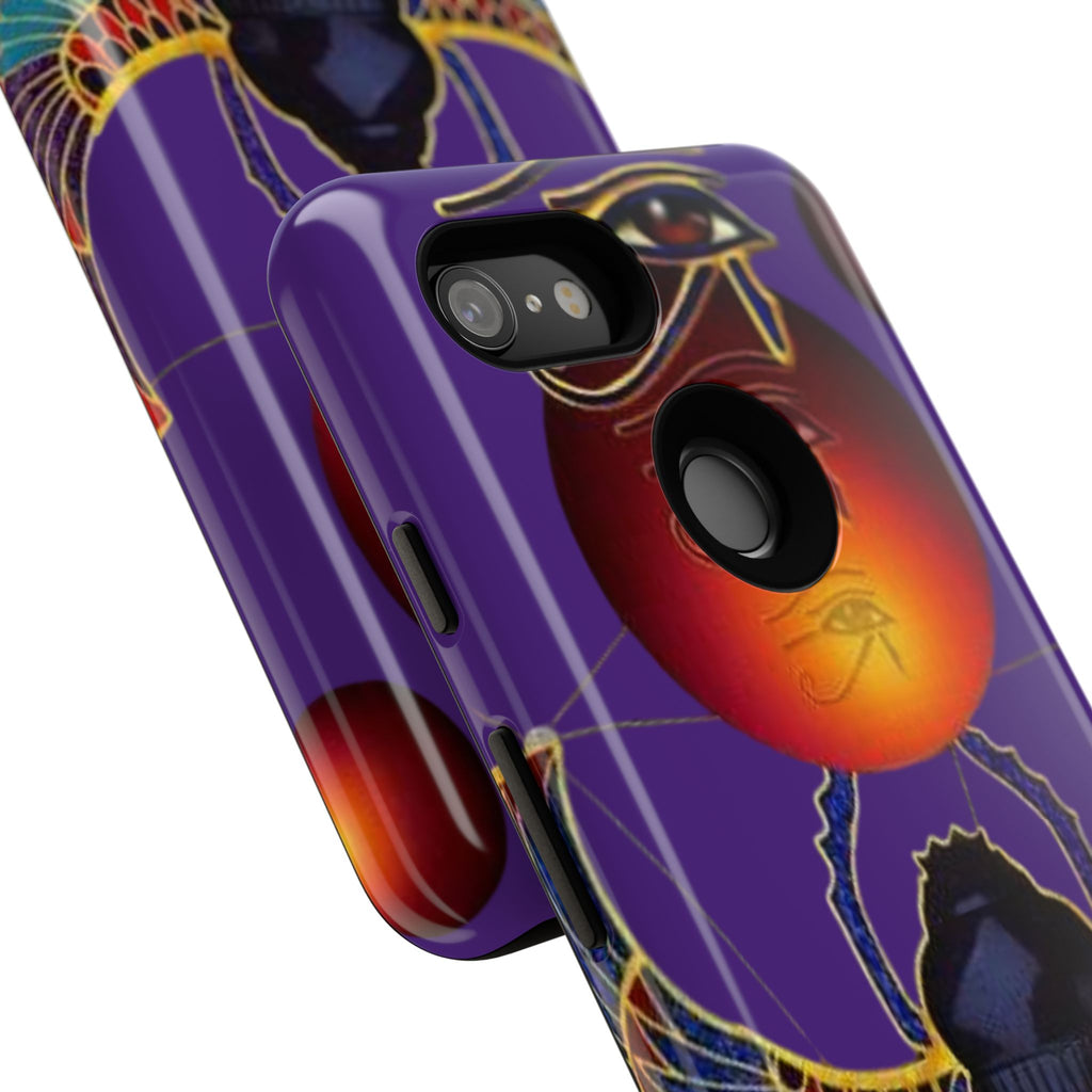 Colorful Phone Case with Egyptian-Inspired Design, Tough Cases for Gift, Phone Protection, Unique Accessories, Festival Style, Phone Cover