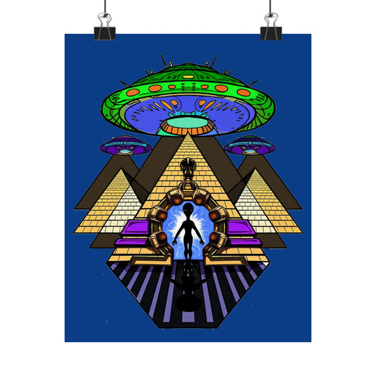 Alien Vibes Matte Vertical Posters | Unique Home Decor, Sci-Fi Wall Art, Gift for Space Lovers, UFO Artwork, Psychedelic Prints