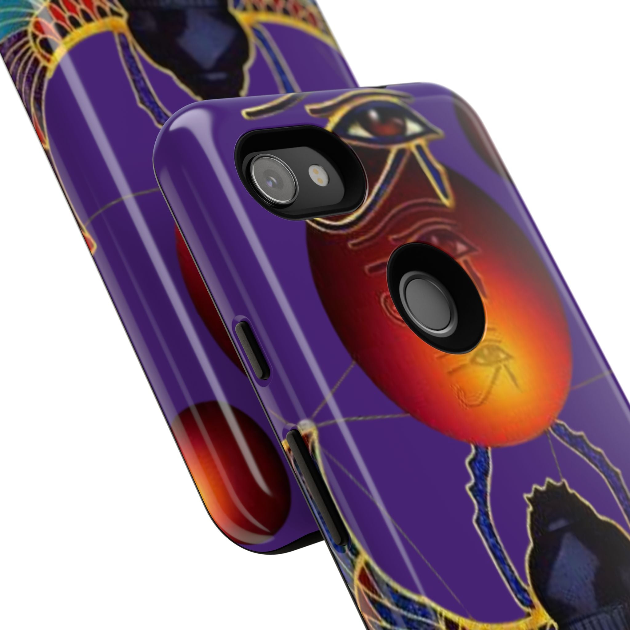 Colorful Phone Case with Egyptian-Inspired Design, Tough Cases for Gift, Phone Protection, Unique Accessories, Festival Style, Phone Cover