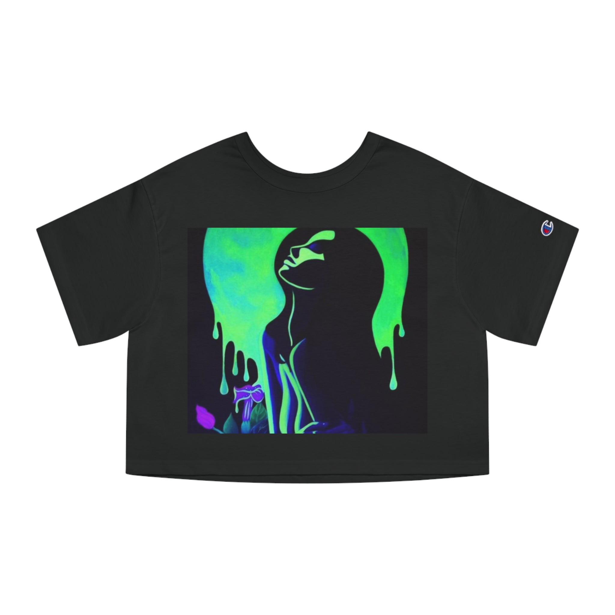 Neon Art Cropped T-Shirt for Women | Champion Heritage Style