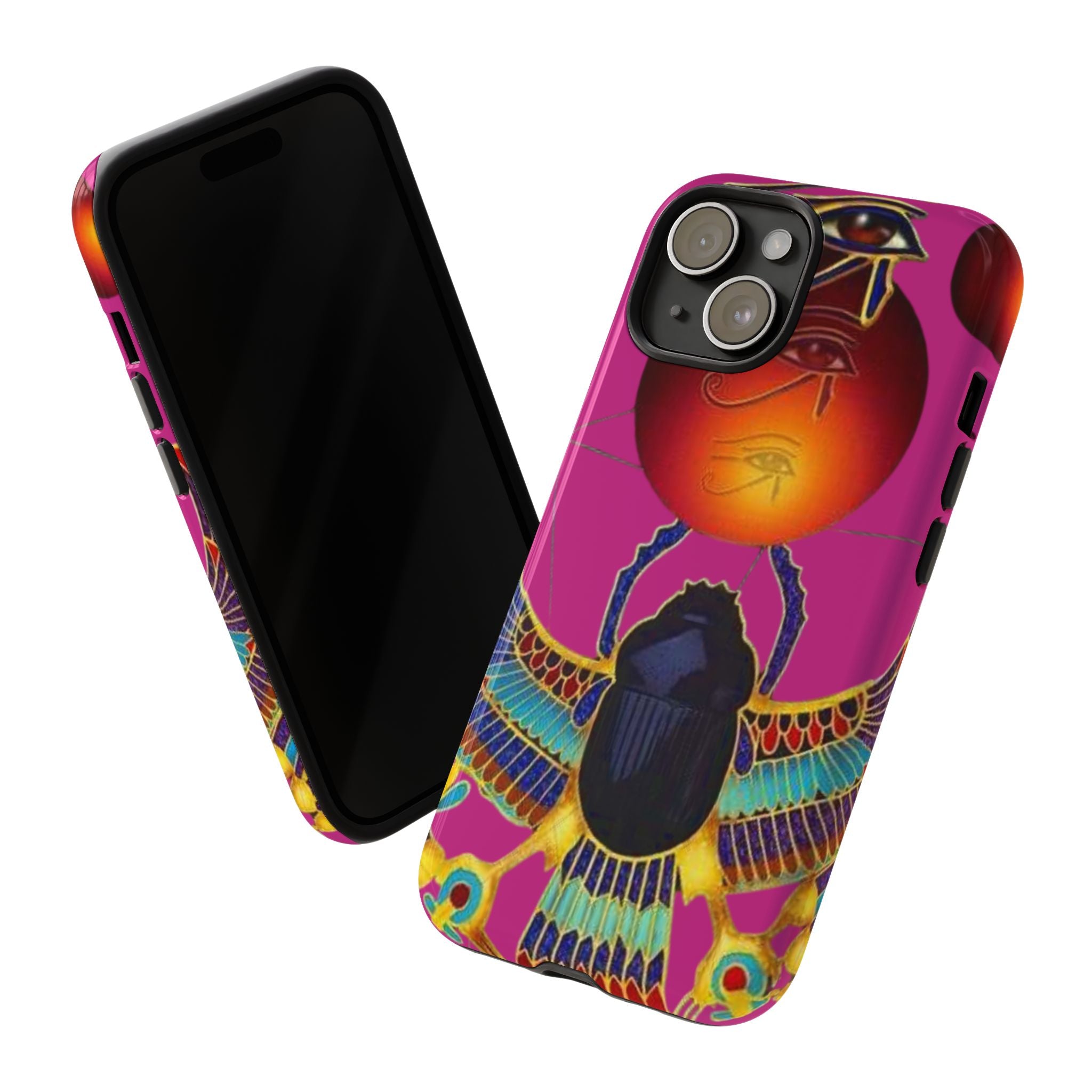Vibrant Phone Case with Egyptian Inspired Design, Durable Phone Cover, Unique Gift for Her, Artful Accessory for Everyday Use