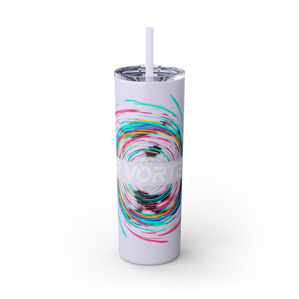 Colorful Swirl Skinny Tumbler with Straw, 20oz | Insulated Drinkware | Perfect for Gifts, Travel, Office, Beach, Summer Vibes