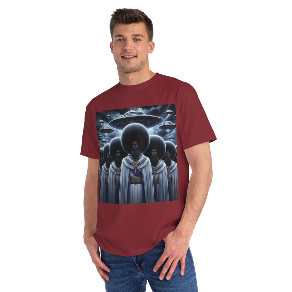 Organic Unisex Classic T-Shirt with Space-Inspired Design, Artistic Tee for Trendsetters, Unique Gift, Comfortable Wear, Cosmic Fashion