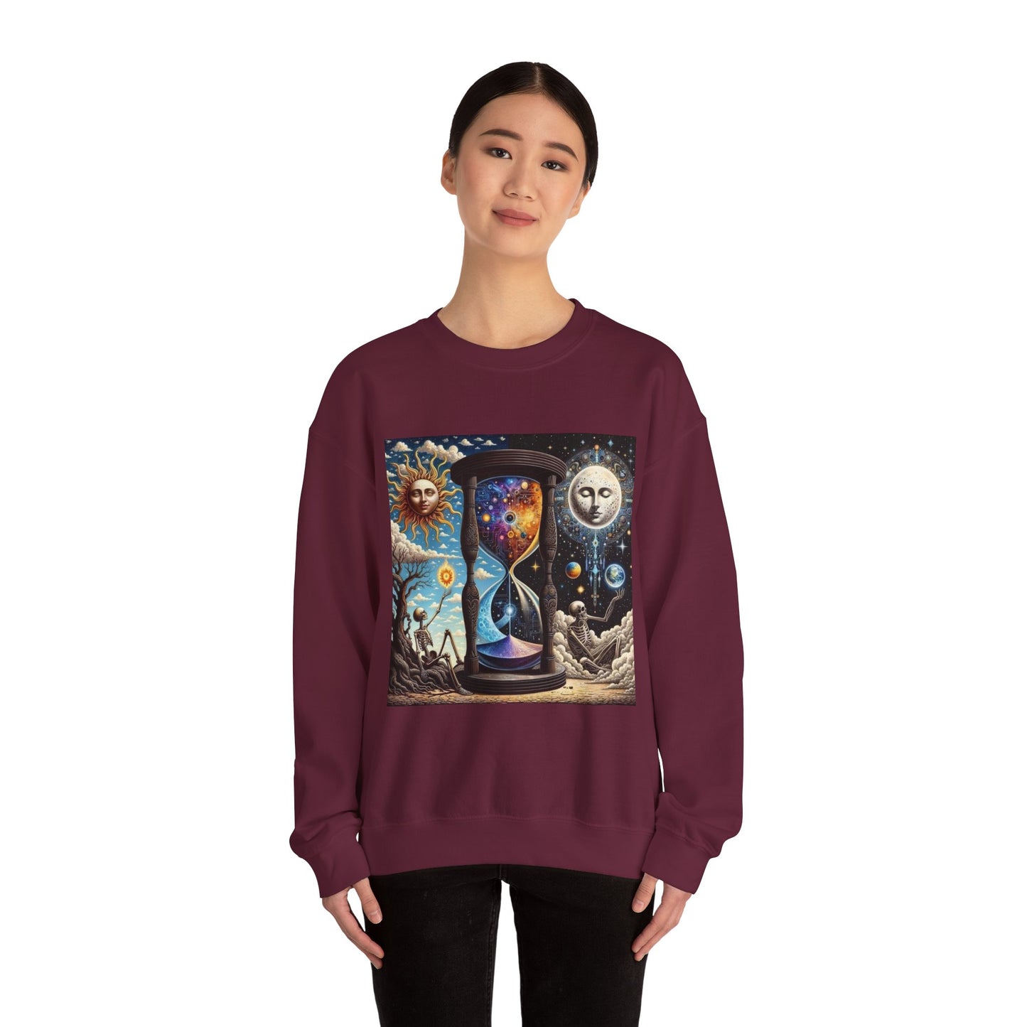 Cosmic Hourglass Sweatshirt, Unisex Heavy Blend Crewneck Sweatshirt, Astrology Sweatshirt, Celestial Sweatshirt, Gift for Space Lovers, Cool
