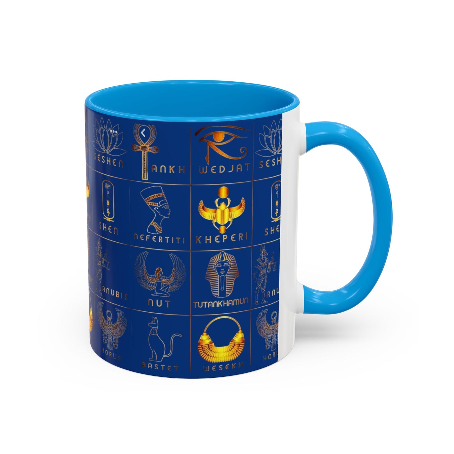 Egyptian Themed Mug, Colorful Coffee Cup, Unique Gift for Her, Art Print Mug, Home Decor, Office Tumbler, Coffee Lover Gift