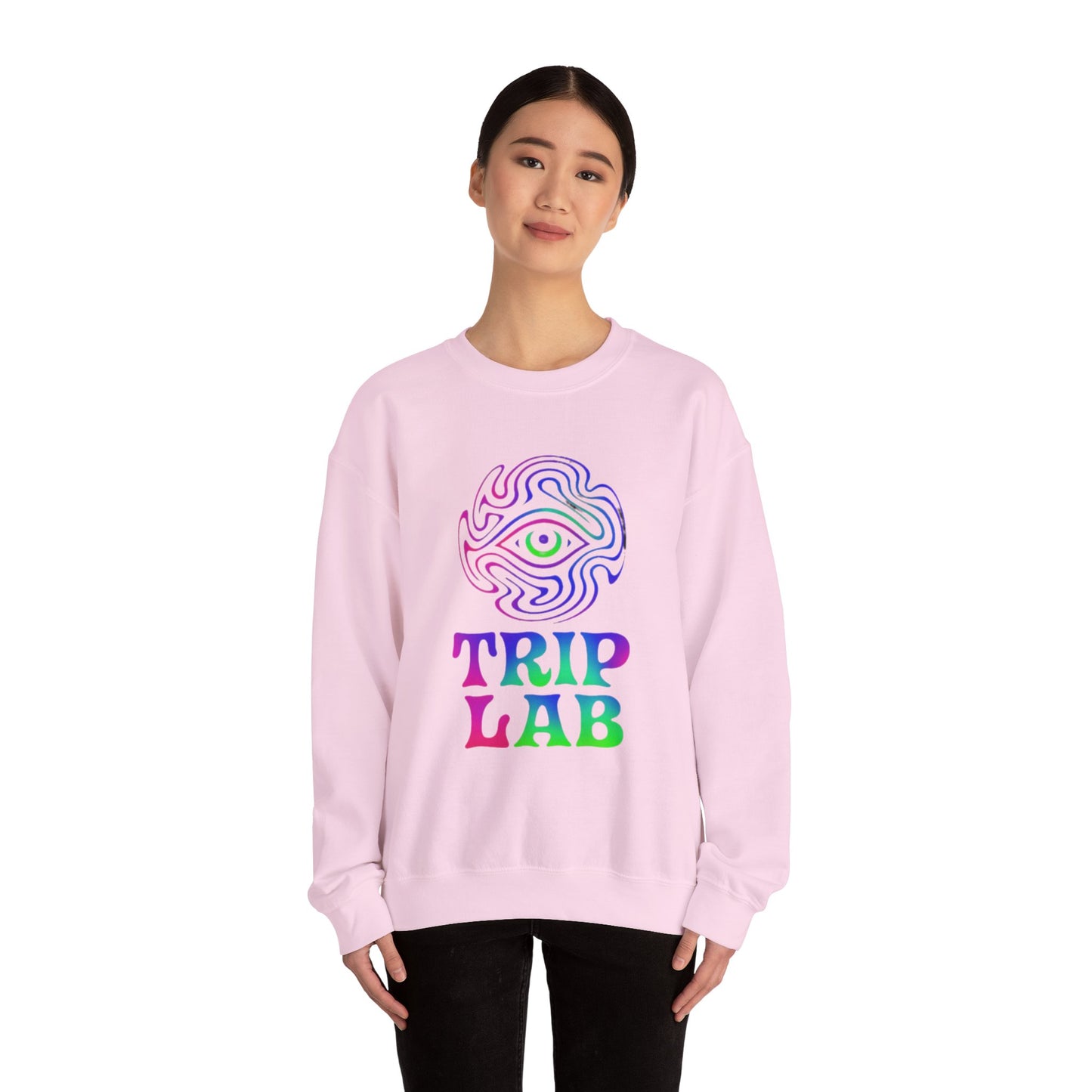 Psychedelic Trip Lab Sweatshirt, Unisex Crewneck, Cozy Gift for Festival Lovers, Casual Wear, Street Style