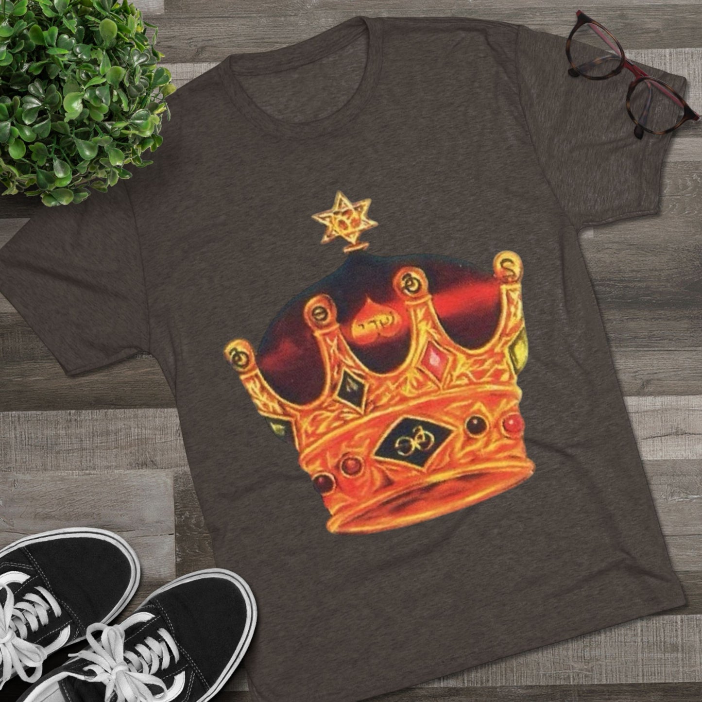 Crowned Glory Tee | Unisex Tri-Blend Crew Tee, King Shirt for Royalty, Everyday Casual Wear, Gift for Birthday, Unique Art Tee