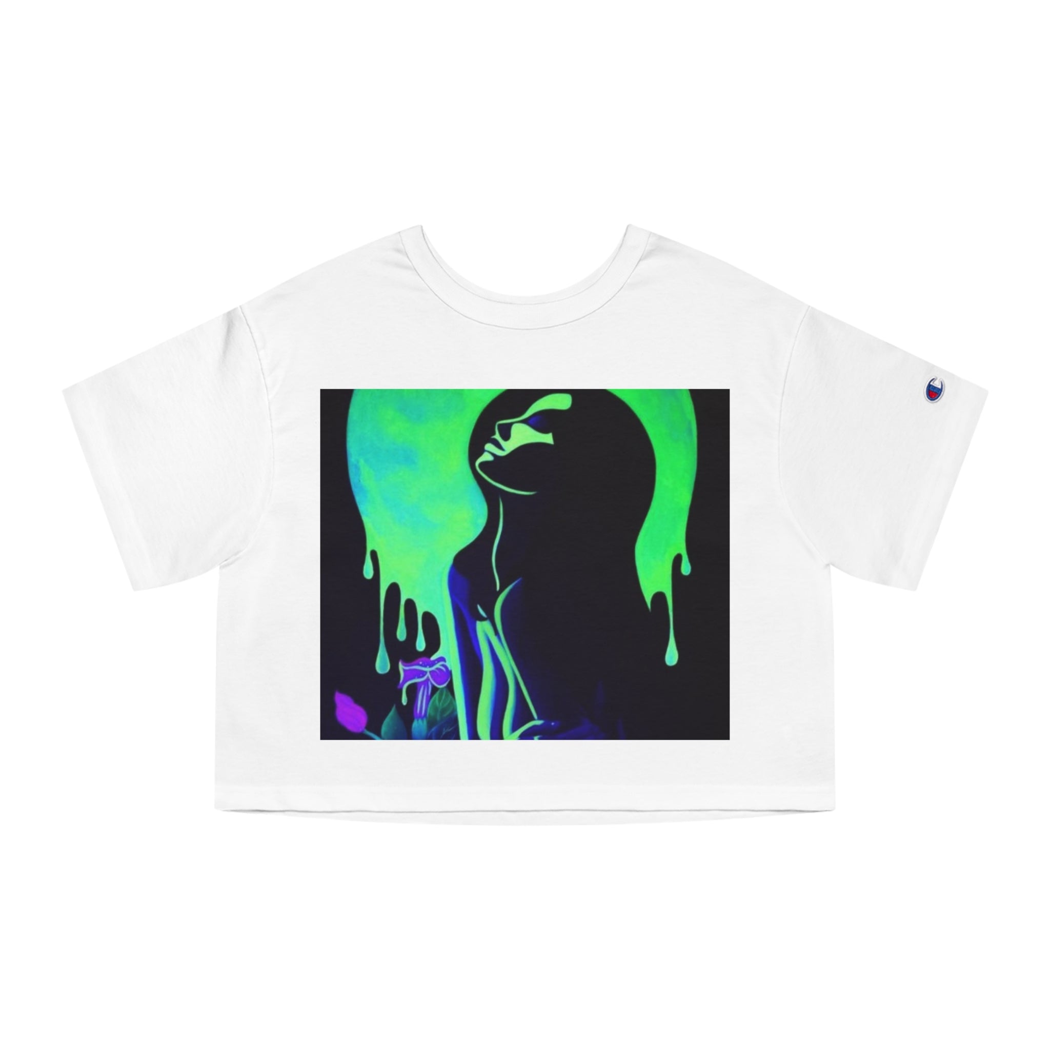 Neon Art Cropped T-Shirt for Women | Champion Heritage Style