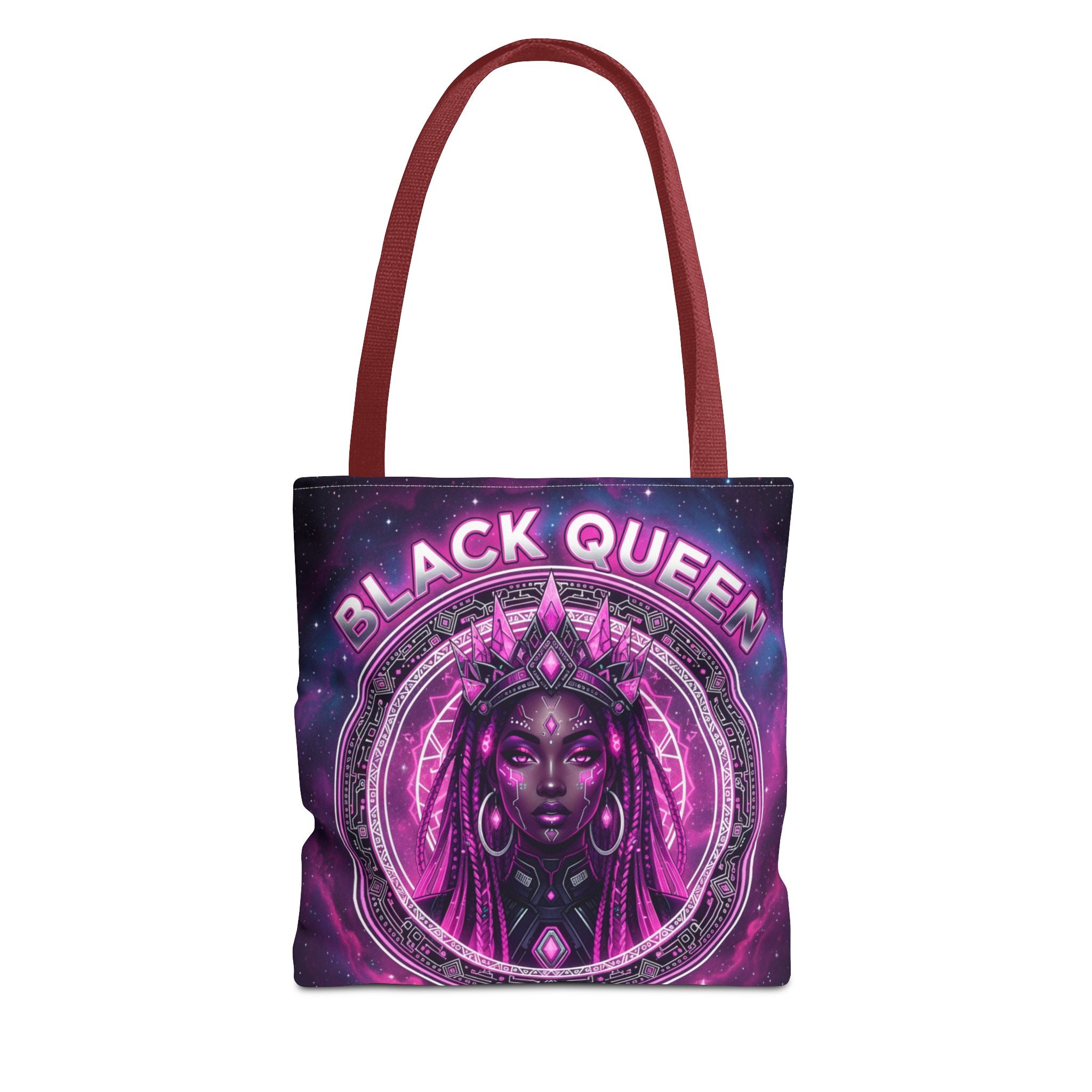 Black Queen Art Tote Bag — Afrocentric Cosmic Portrait Tote