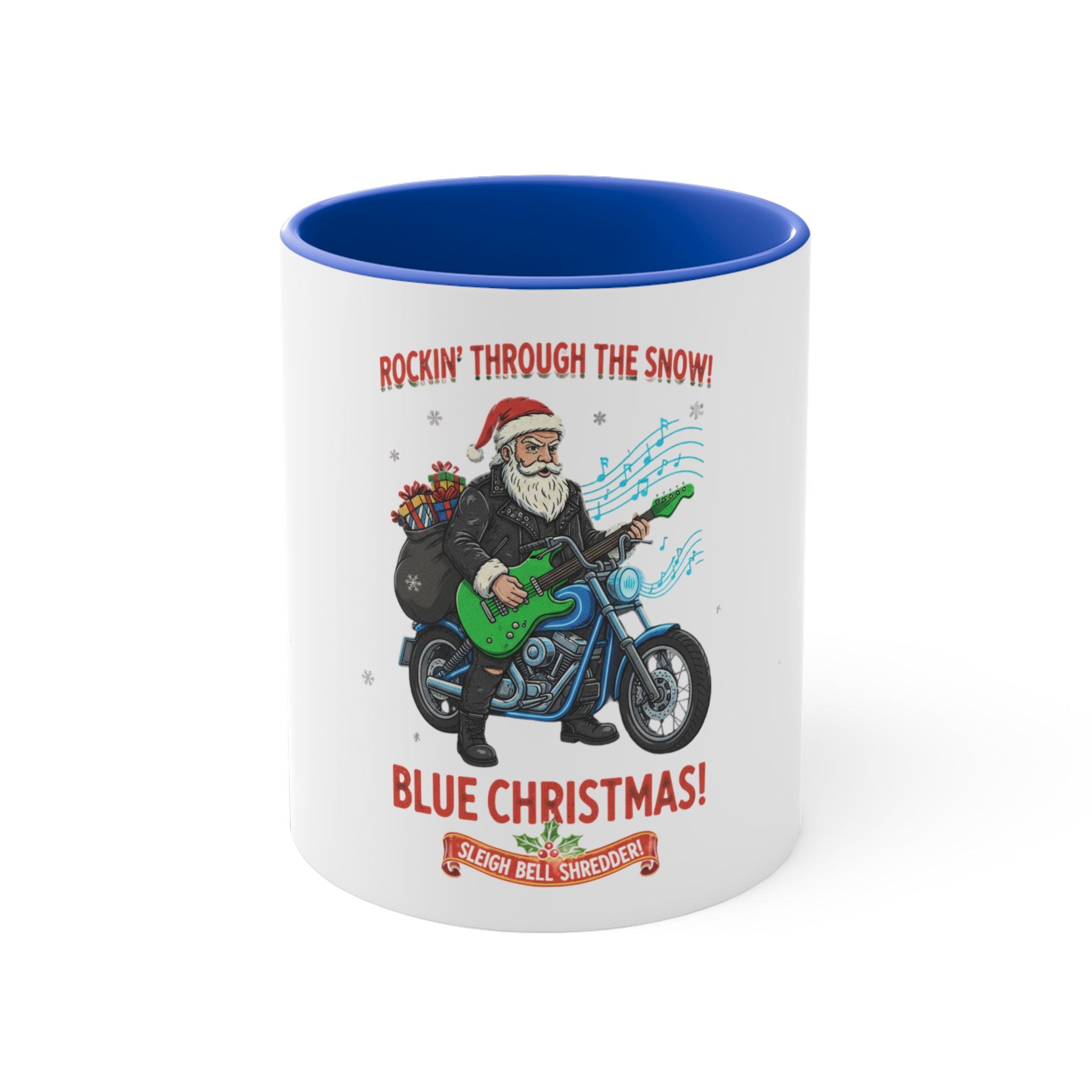 11oz Custom Accent Mug With Blue White Green White Red White Pink White